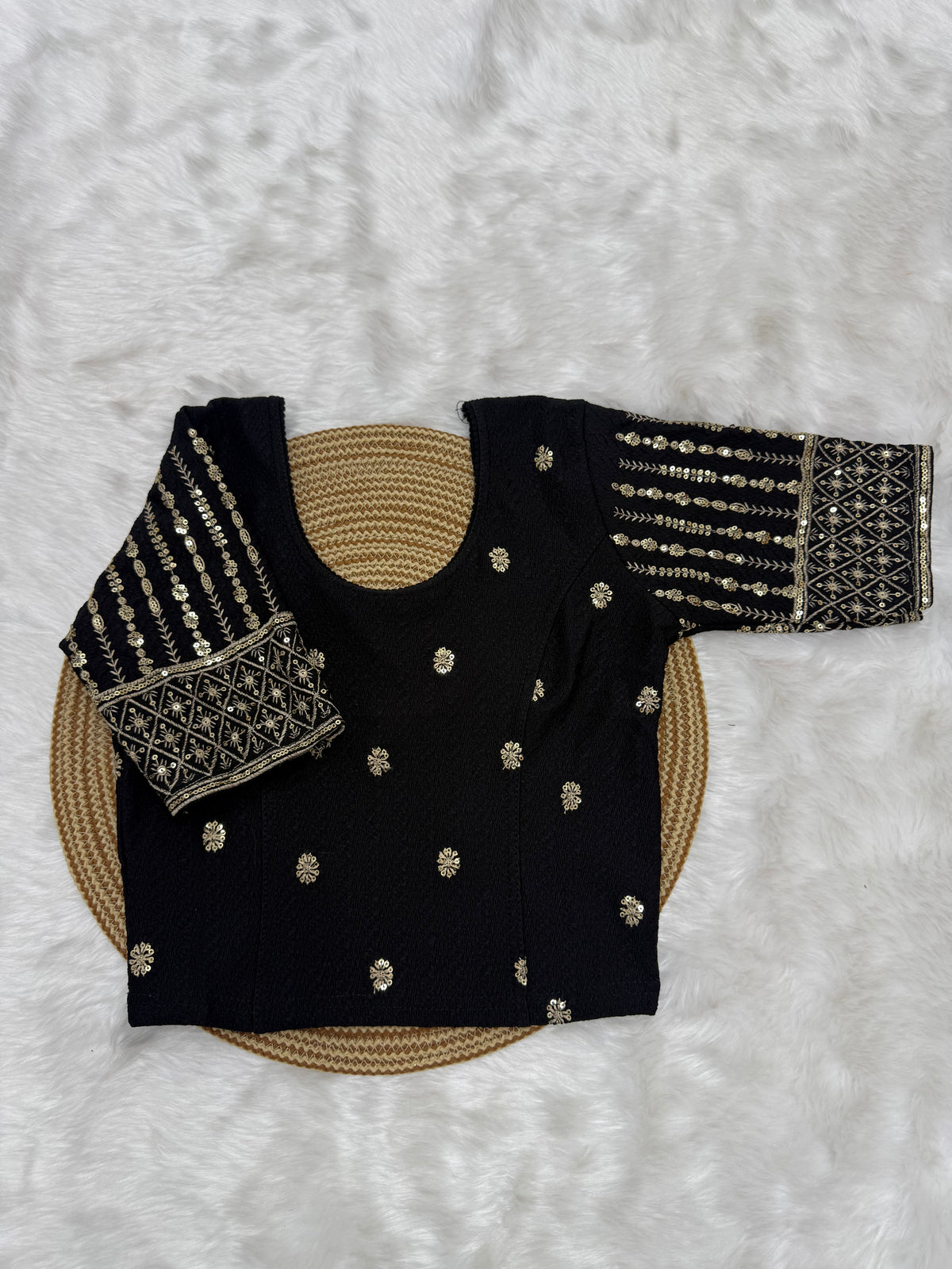 DESIGNER STRETCHABLE BLOUSE - BLACK