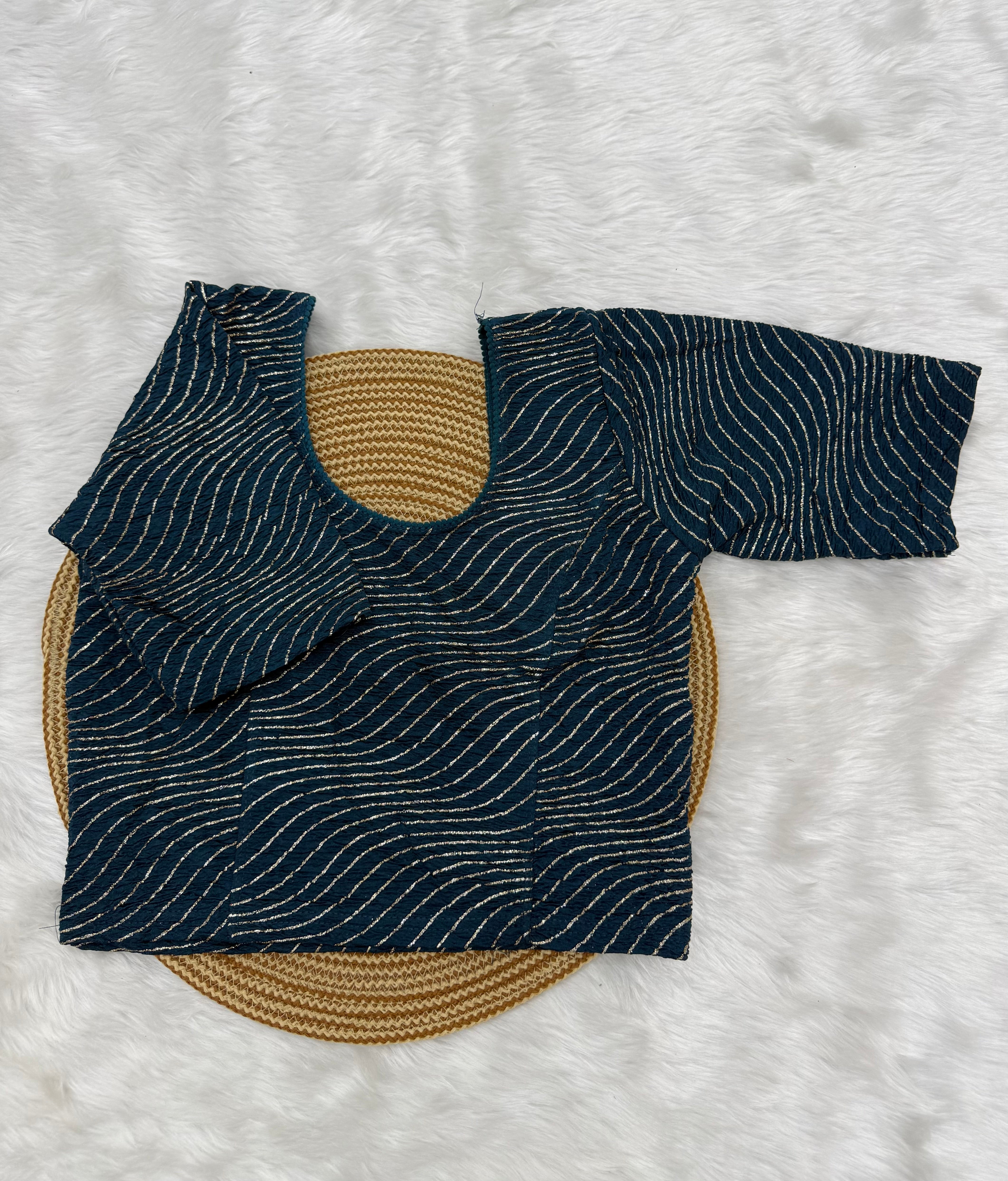 DESIGNER STRETCHABLE BLOUSE - TEAL GREEN
