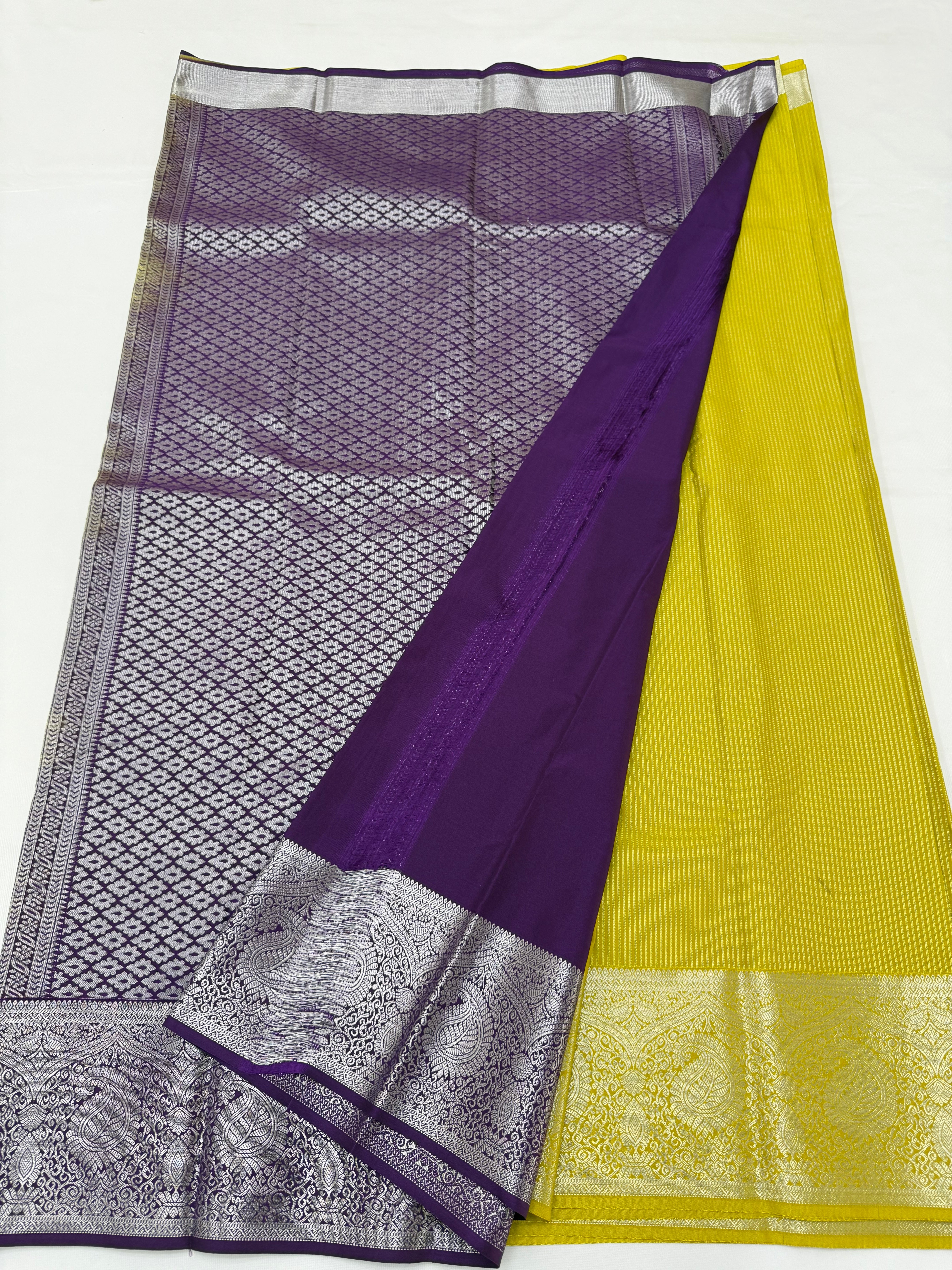 PREMIUM SEMI KANCHI SILK SAREE - OCHRE YELLOW