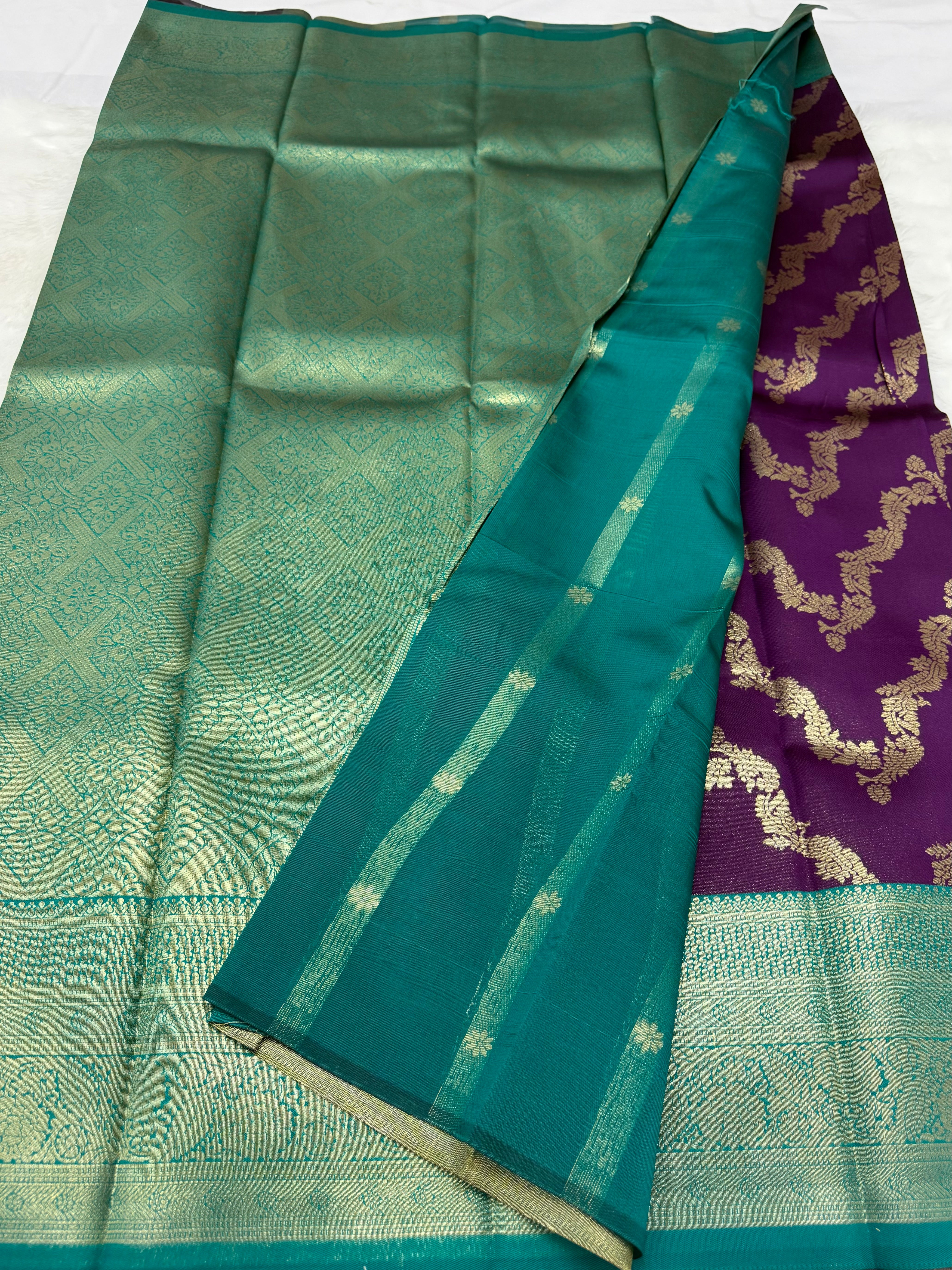 TRENDING NECKLACE DESIGN SILK SAREE - PURPLE