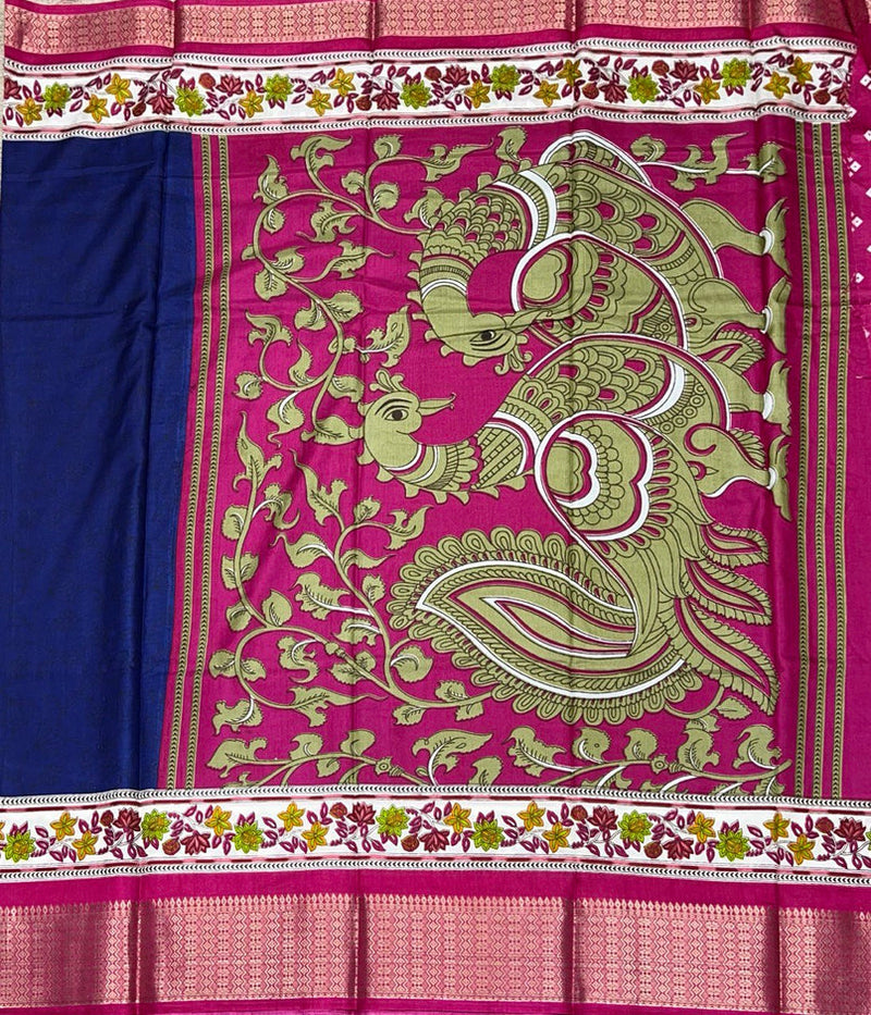 STUNNING DOLLA SILK SAREE - NAVY BLUE