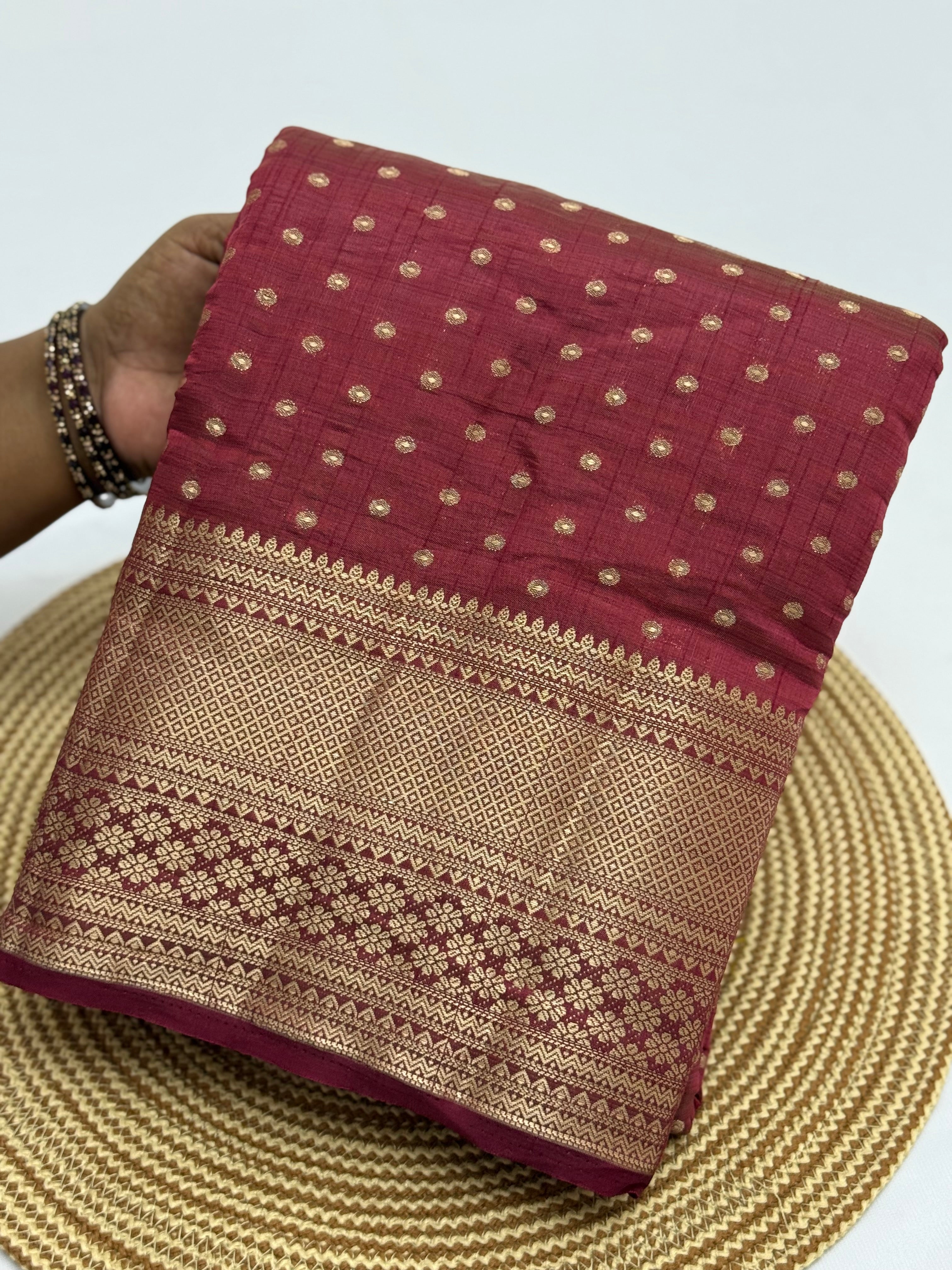 EXCLUSIVE TUSSAR SILK SAREE - MAROON