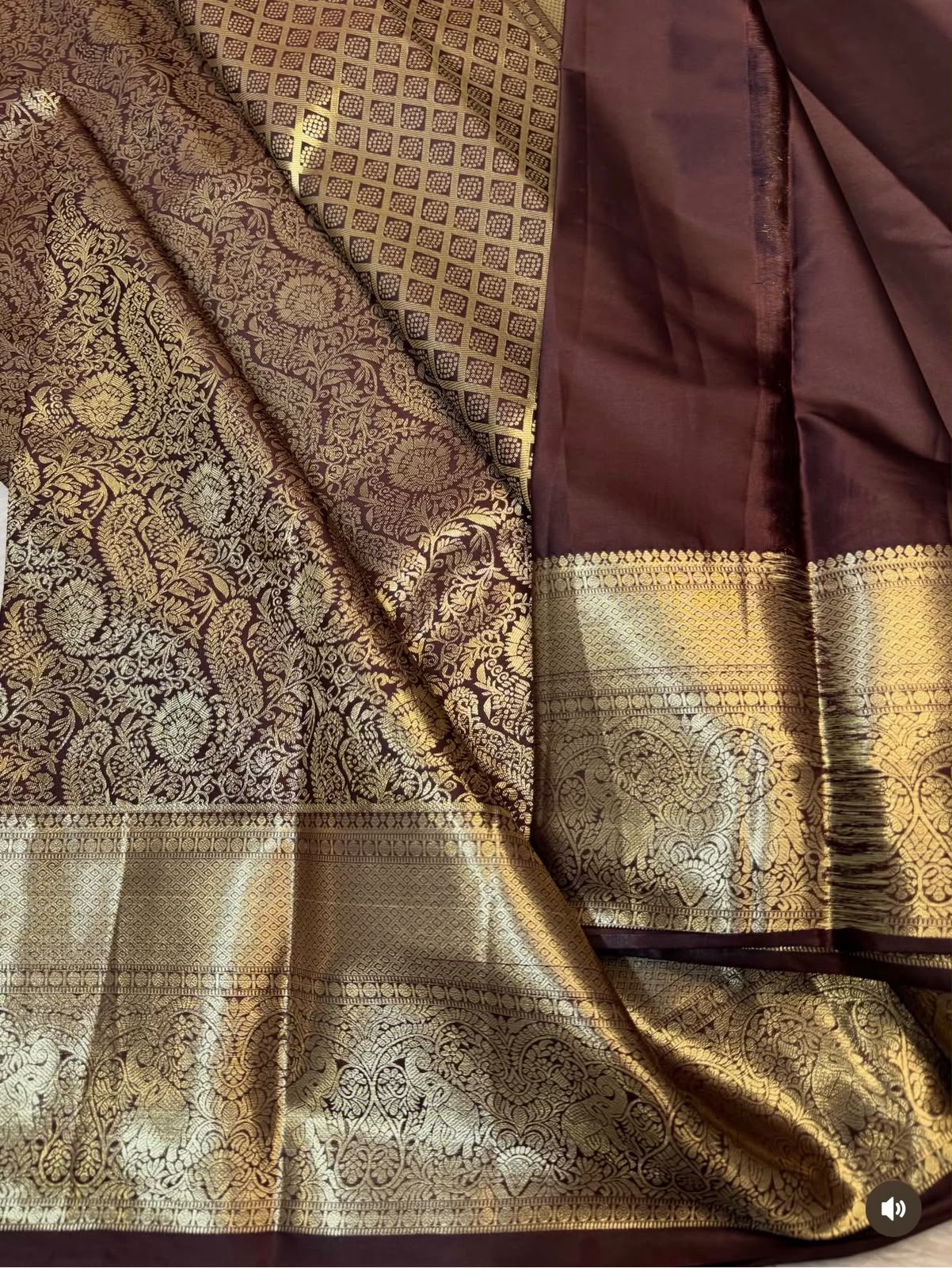 PREMIUM SEMI KANCHI SILK SAREE - COFFEE BROWN