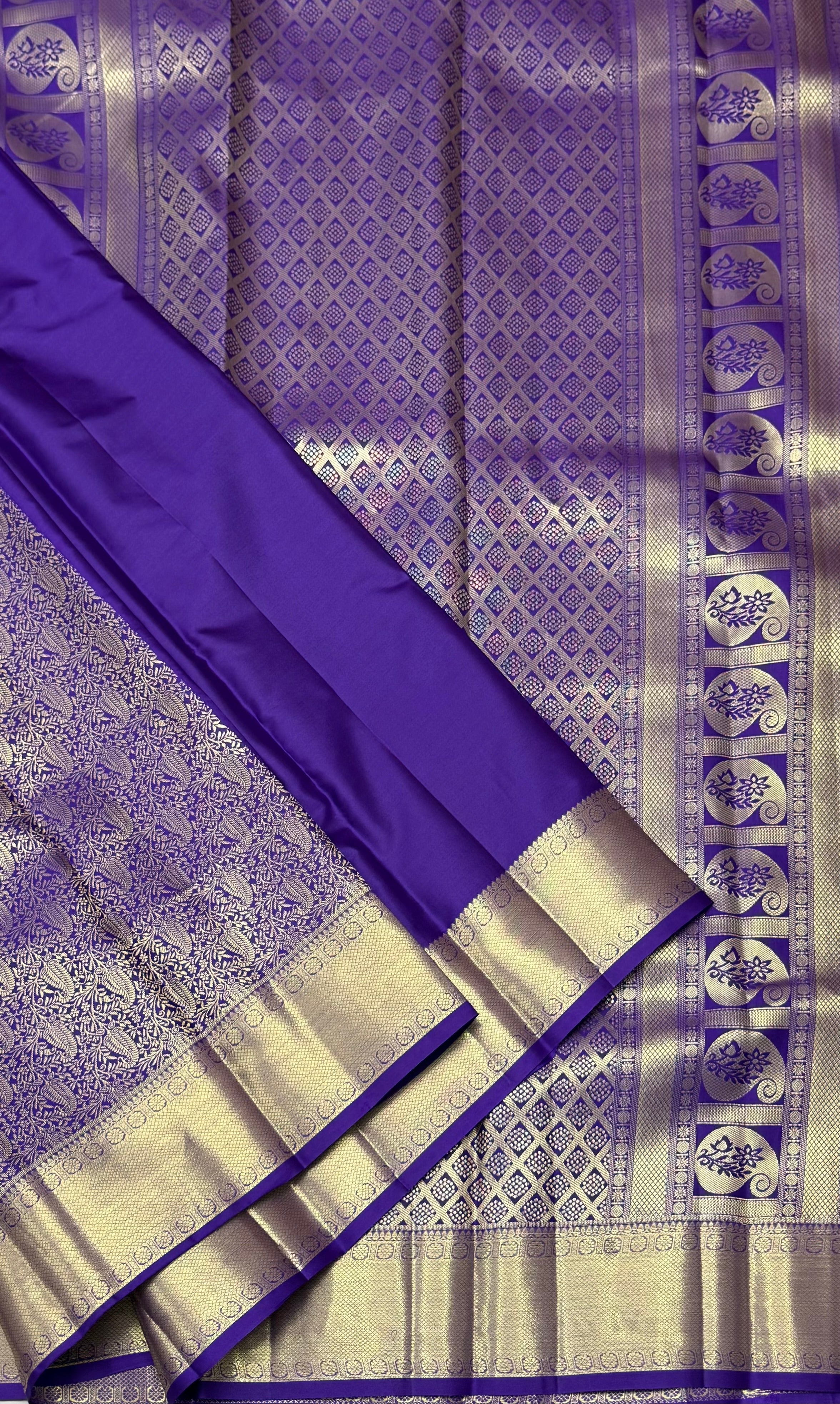 PREMIUM KANCHI BROCADE SILK SAREE - PURPLE