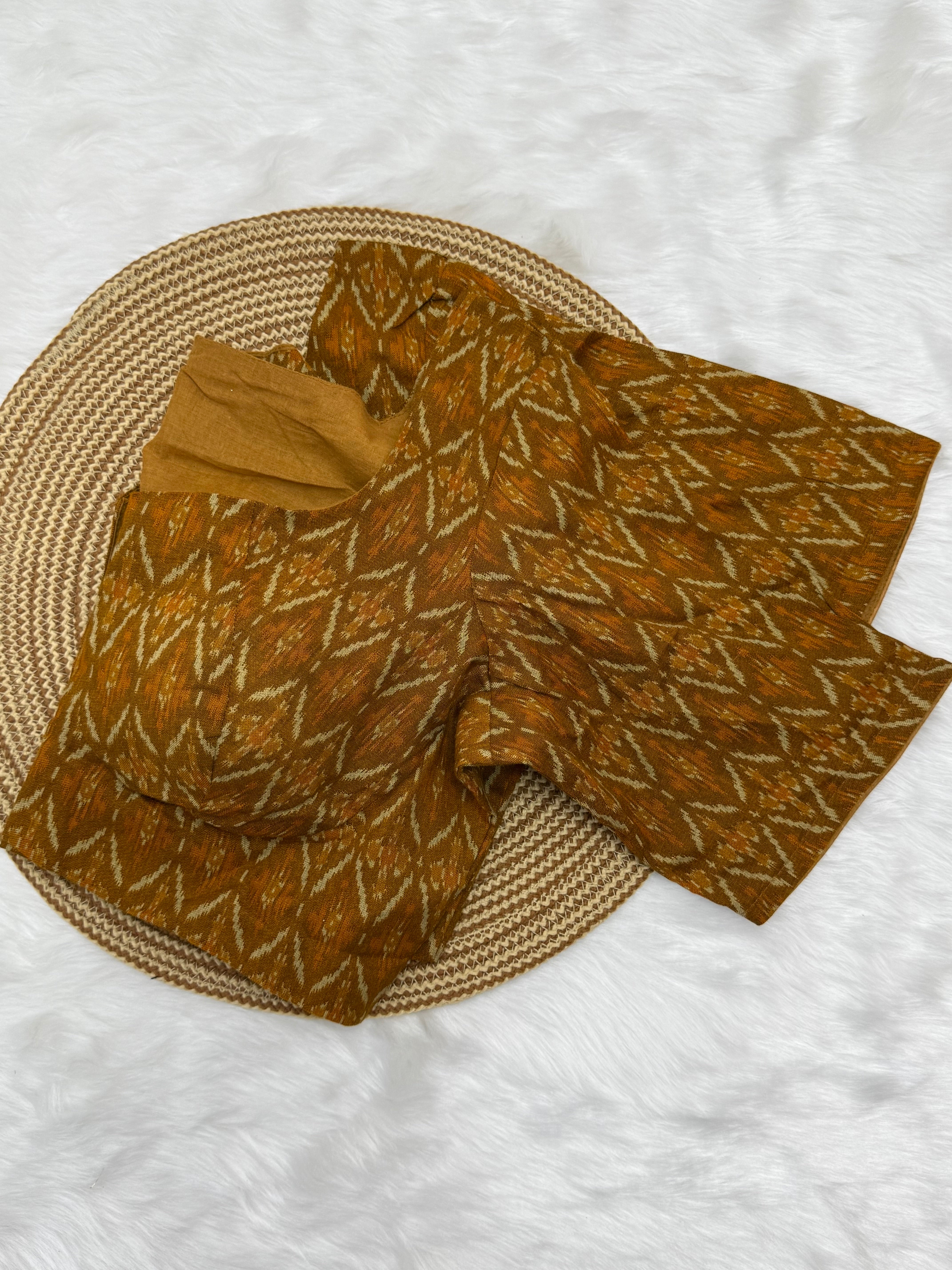 HIGH NECK COTTON SAREE BLOUSE