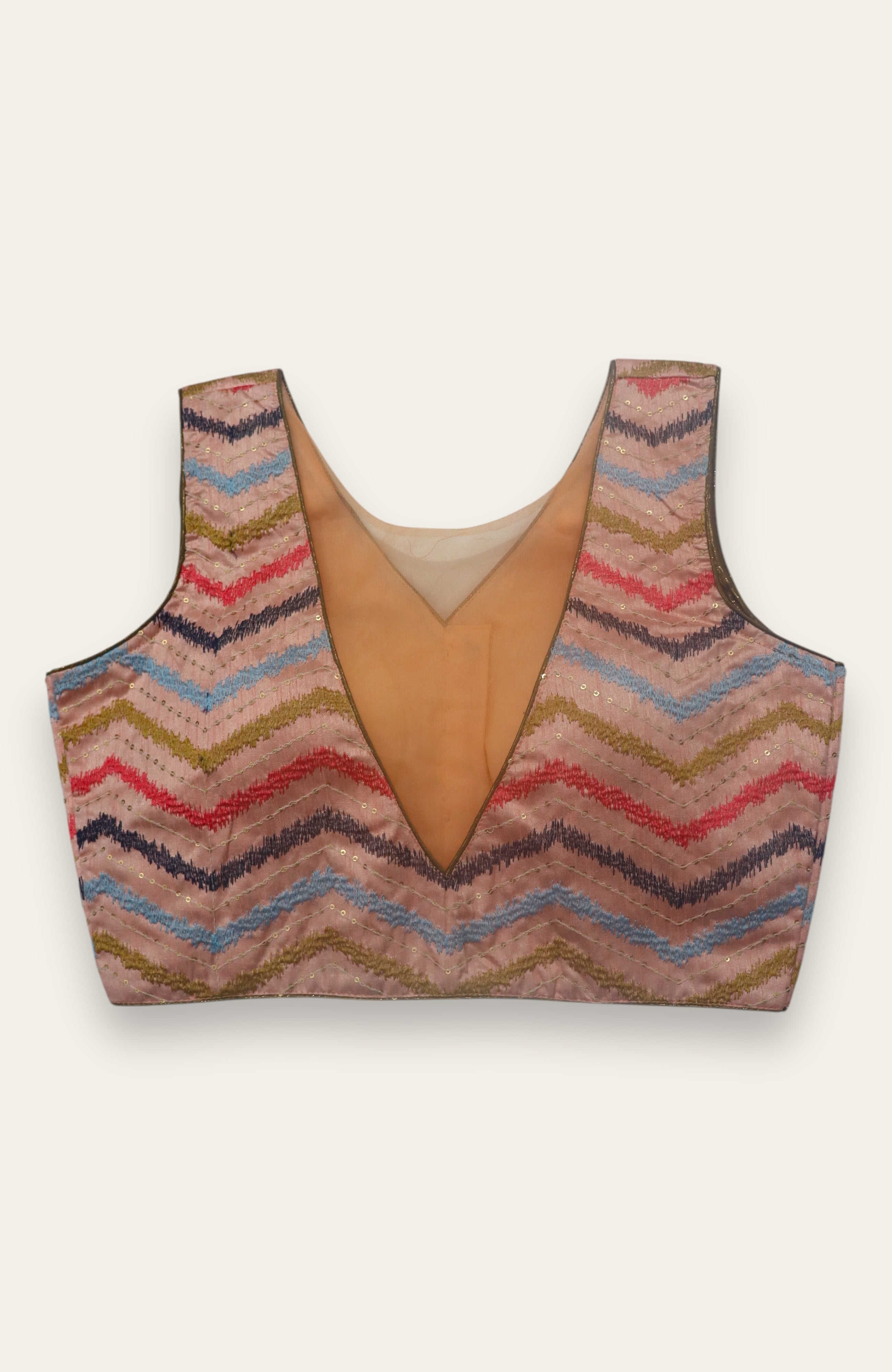 SLEEVELESS READYMADE BLOUSE - PEACH