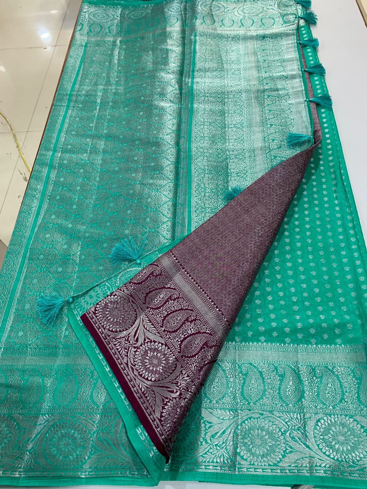 PREMIUM SEMI RAW SILK - SEAFOAM