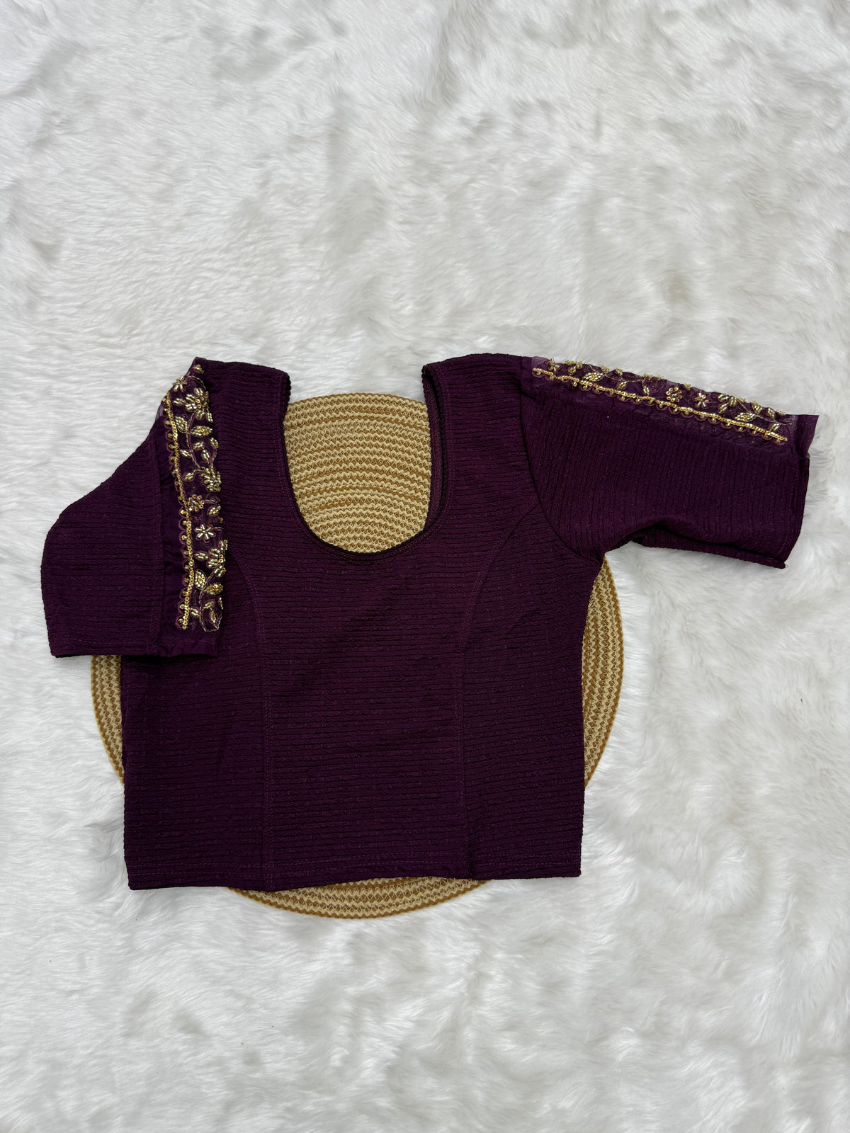 DESIGNER STRETCHABLE BLOUSE - WINE
