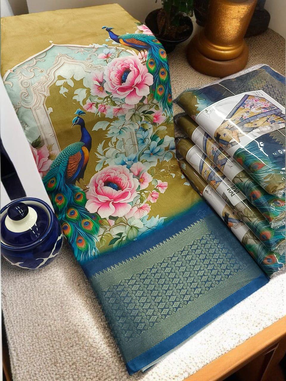 DIGITAL DOLA FANCY SELF BORDER SAREES