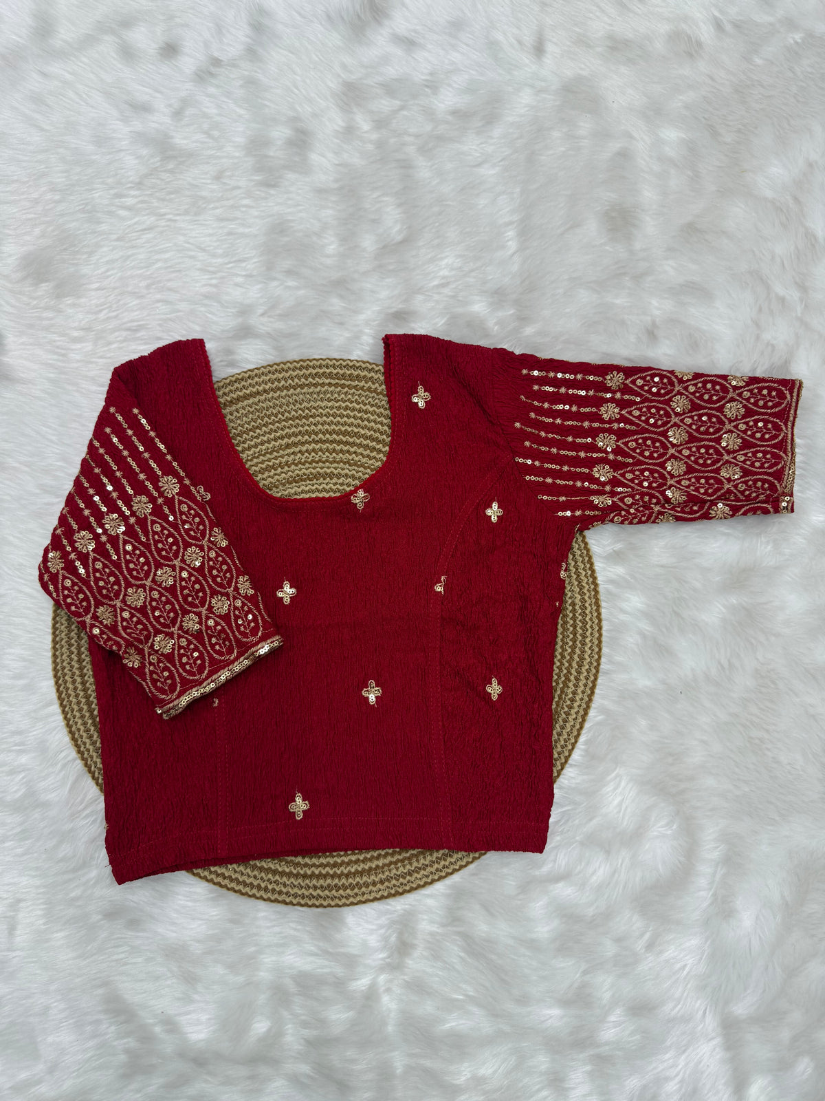 DESIGNER STRETCHABLE BLOUSE - RED