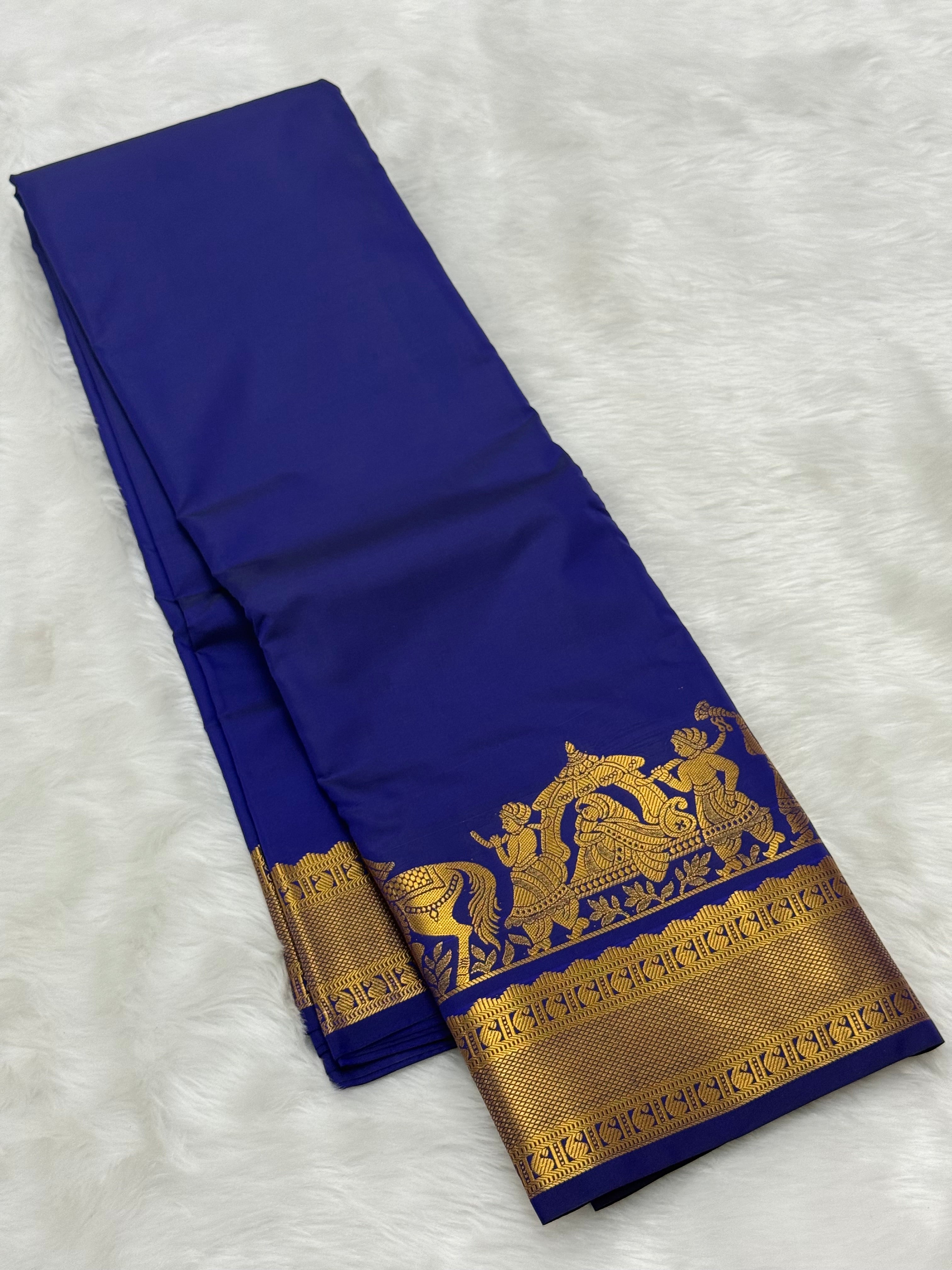 TRENDING PALLAKU DESIGN SOFT SILK SAREE - ROYAL BLUE