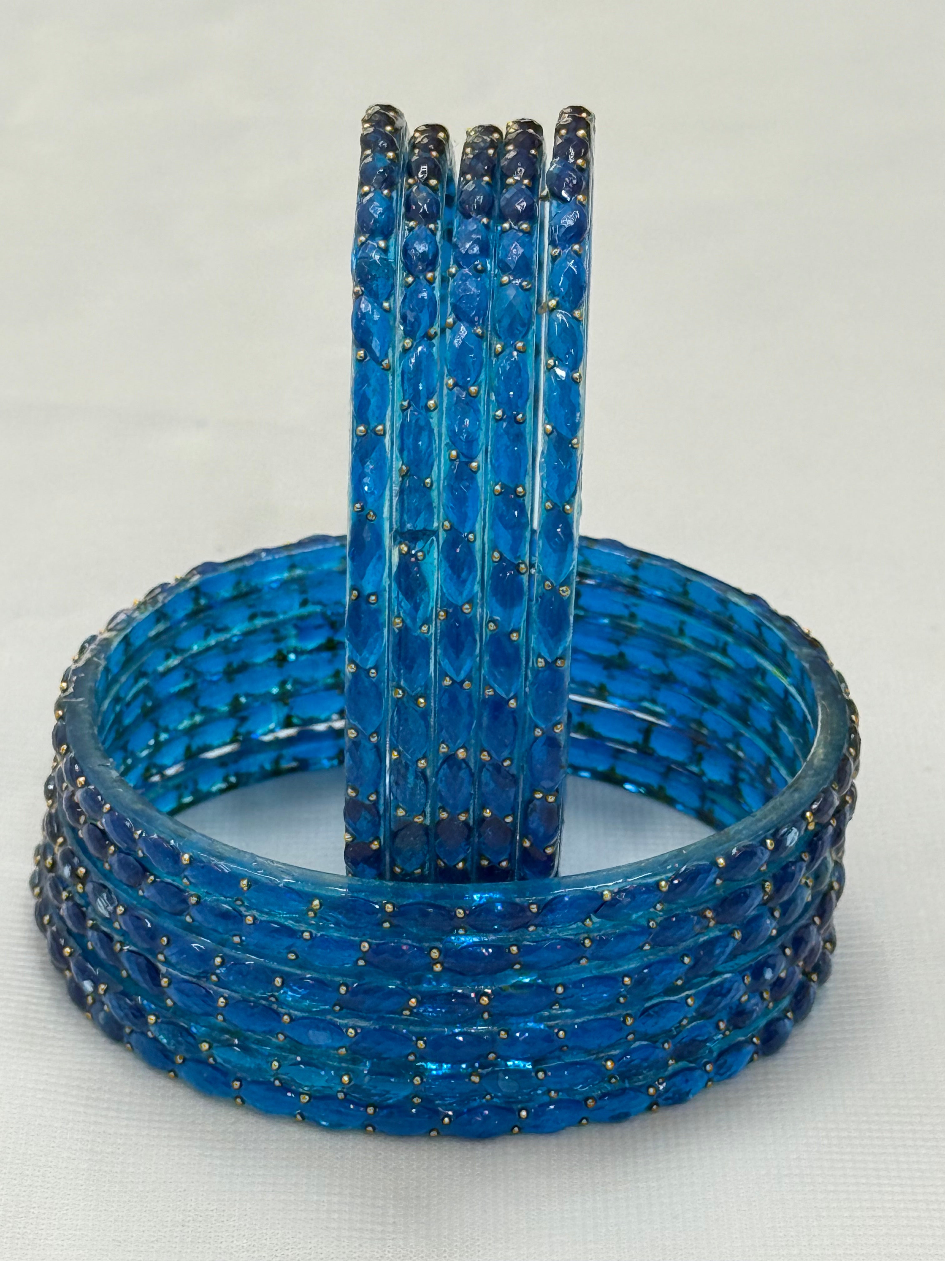 RAINDROP GLASS BANGLES PACK OF 12