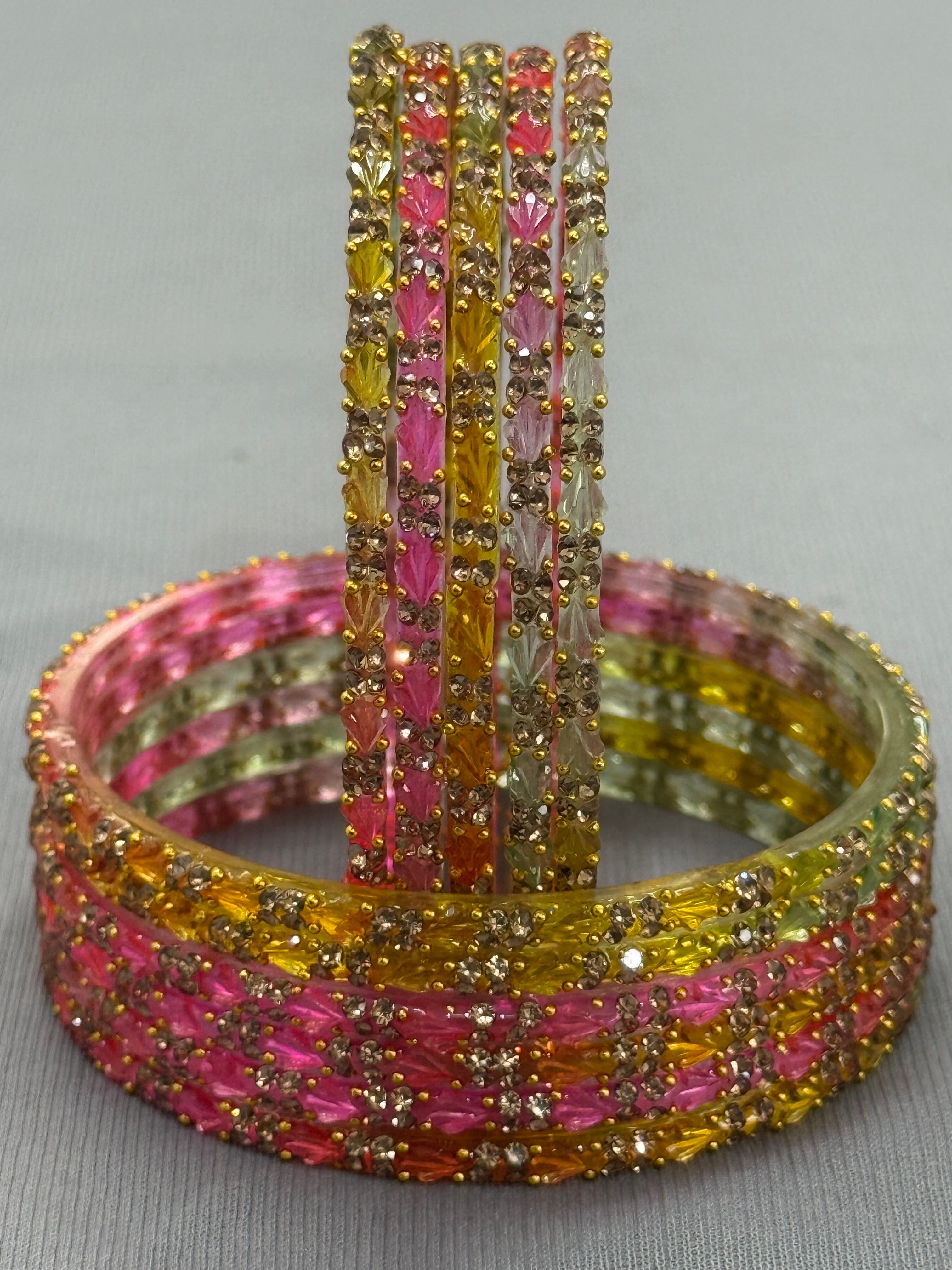 PREMIUM RAINDROP GLASS BANGLES PACK OF 12