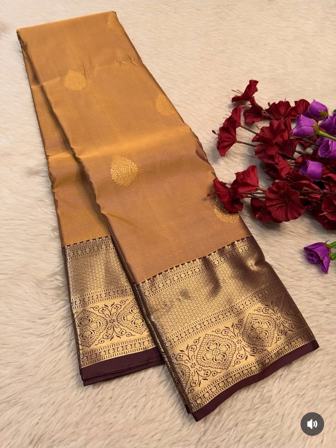 PREMIUM SEMI KANCHI SILK SAREE - PASTEL PEACH