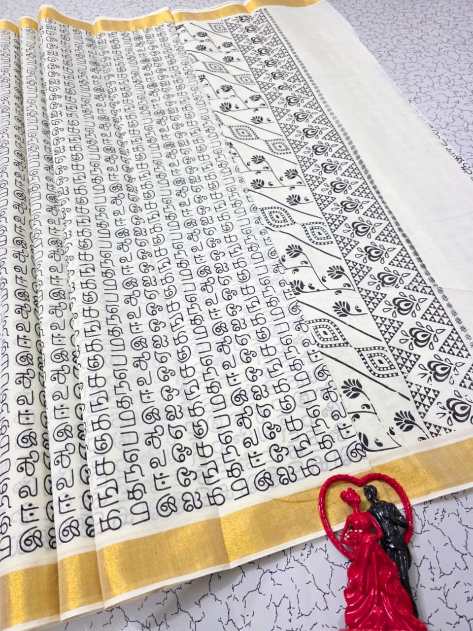 PRINTED WORK KERALA COTTON SAREES