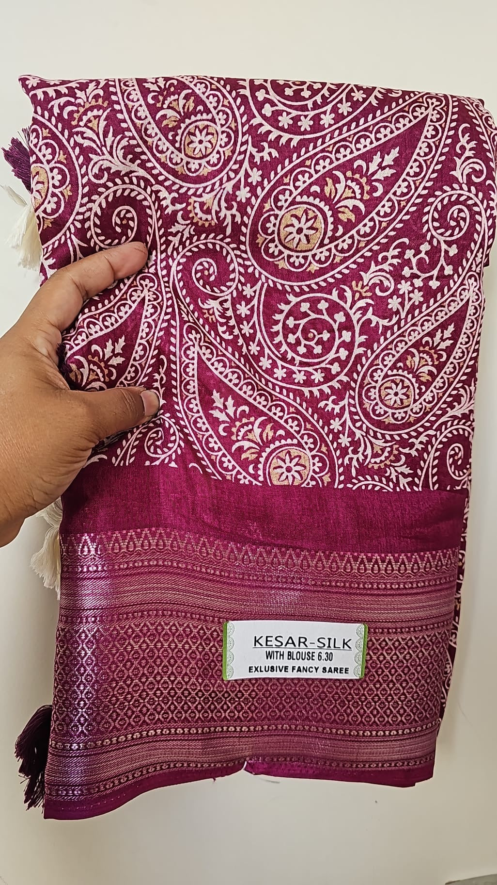 EXCLUSIVE KESAR SILK FANCY SAREE - MAROON