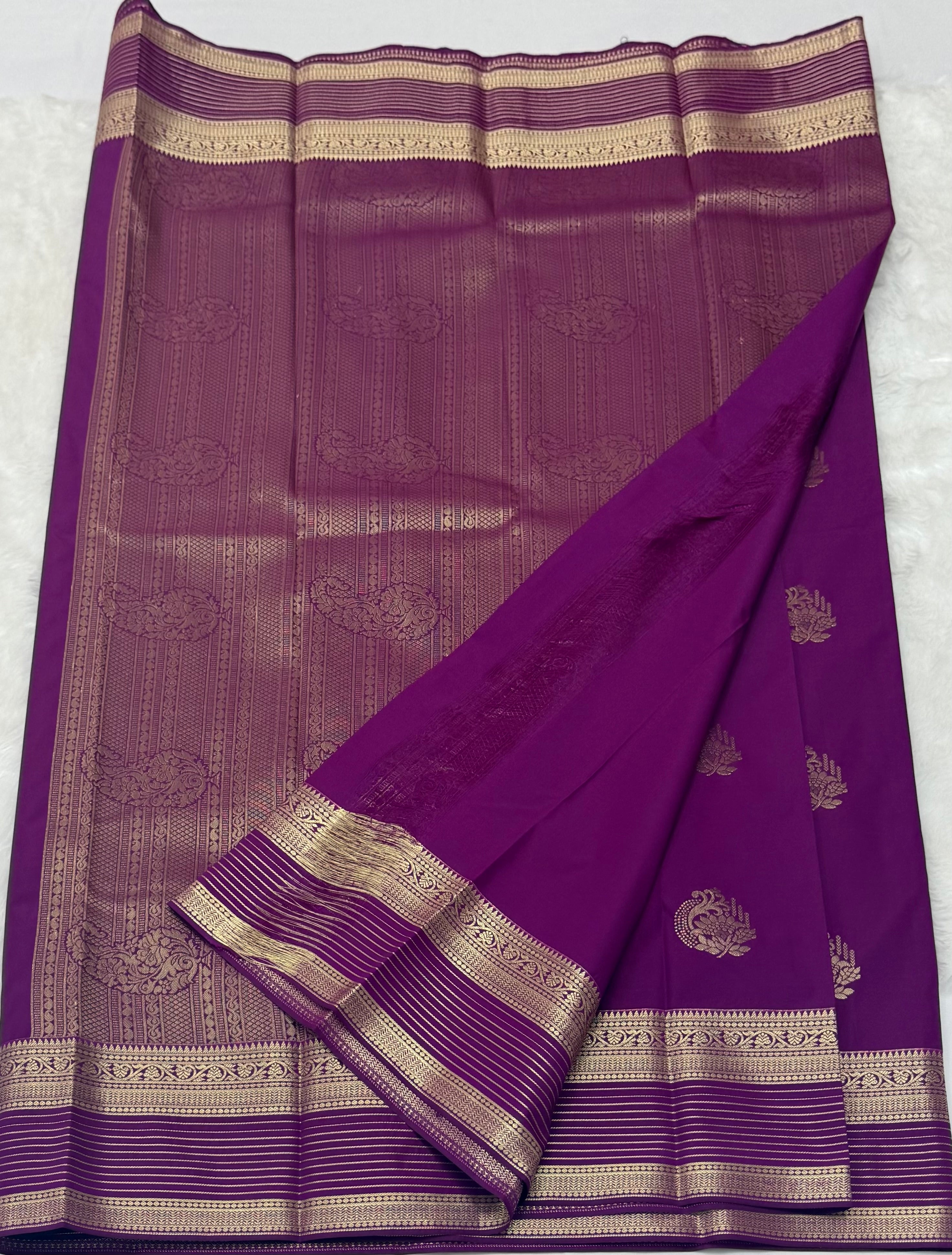 PREMIUM SEMI KANCHI SILK SAREE - VIOLET