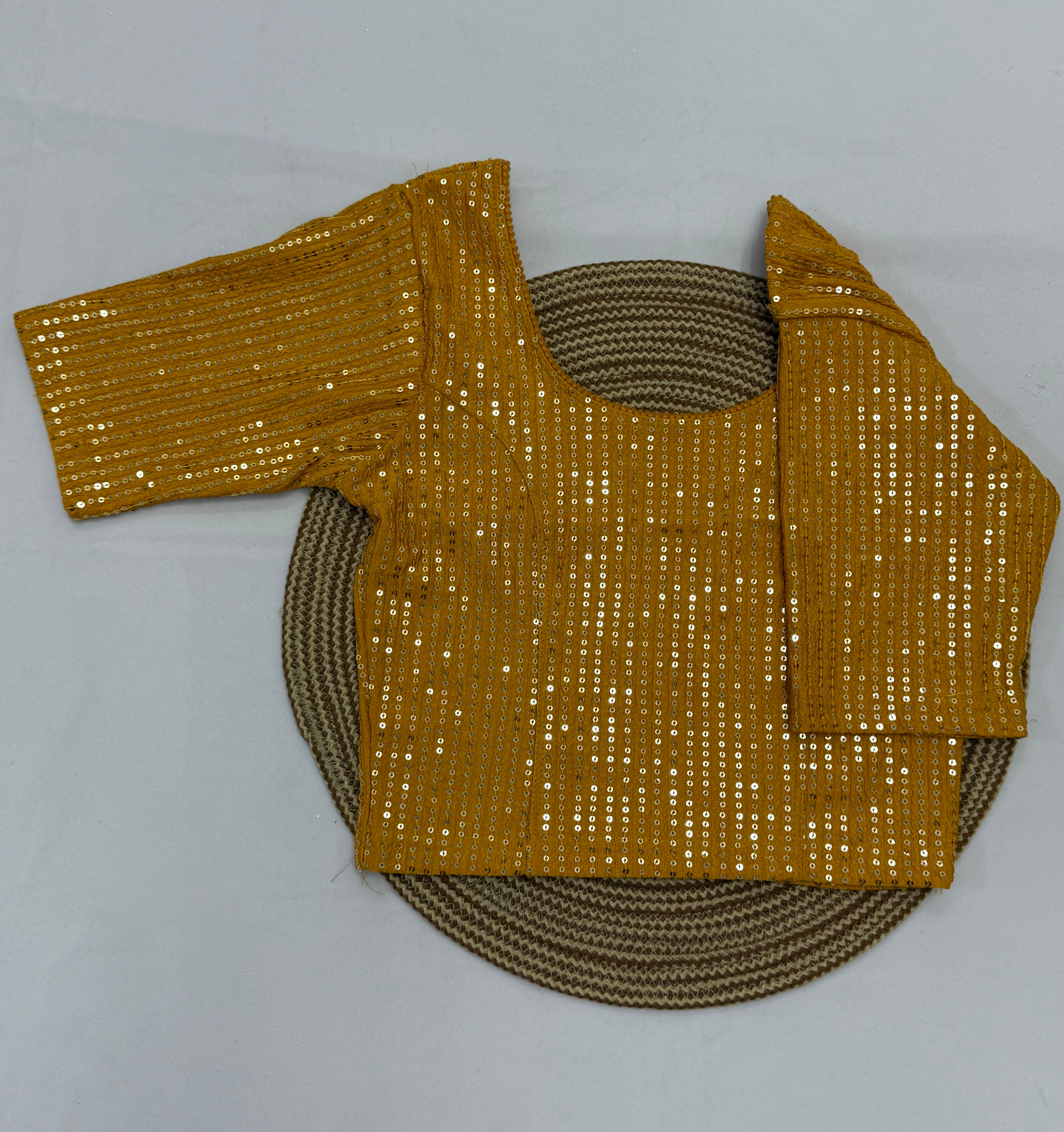 FANCY ELBOW SLEEVE STRETCHABLE BLOUSE