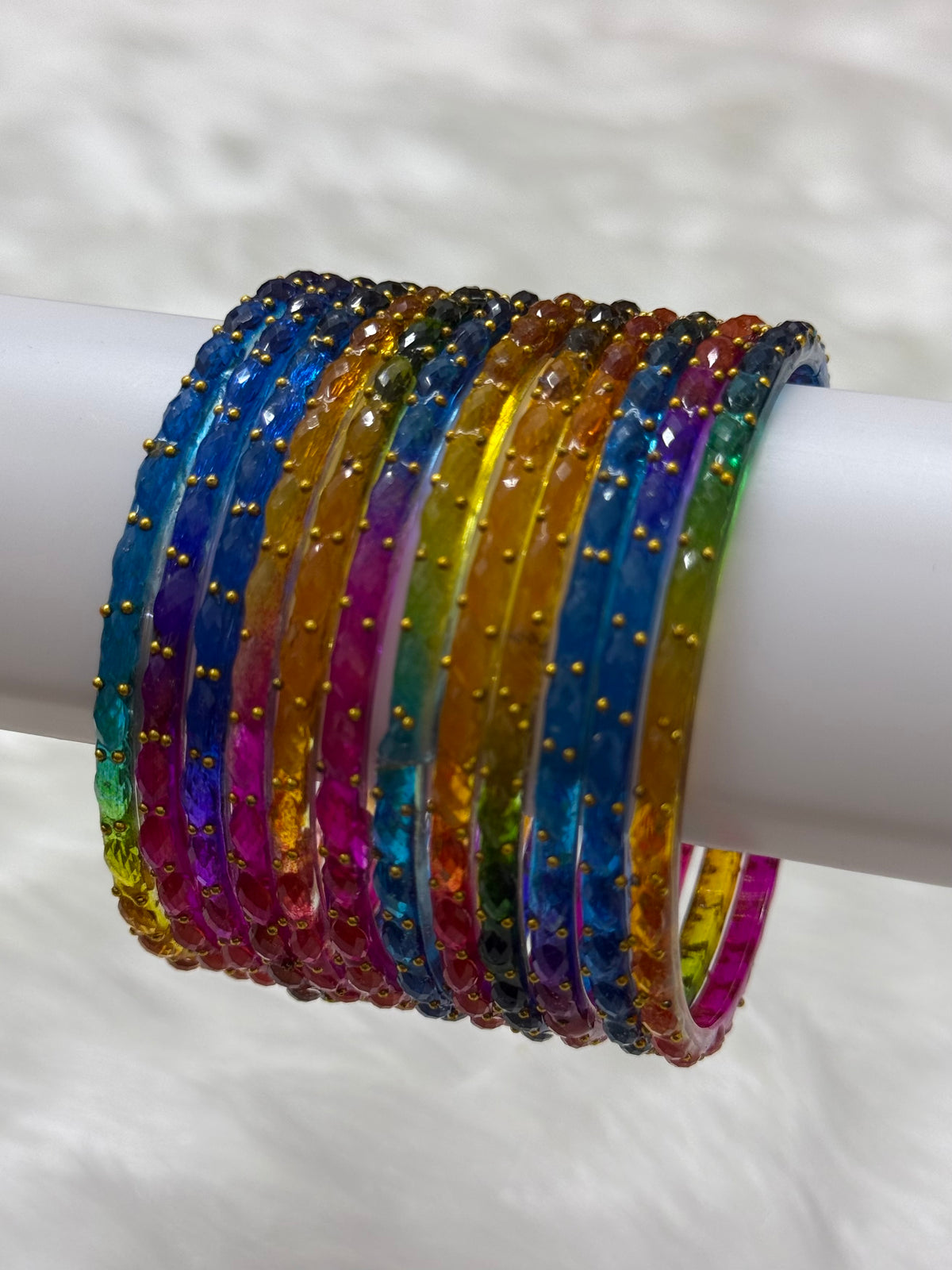 RAINDROP GLASS BANGLES PACK OF 12