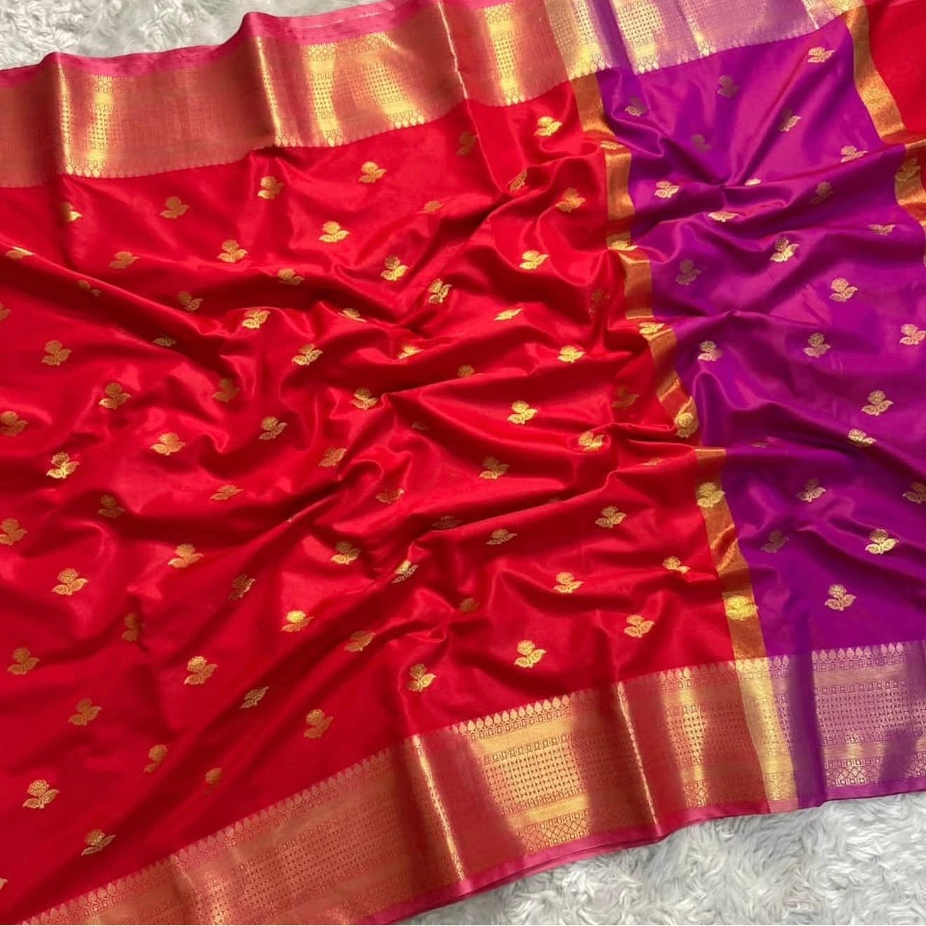PREMIUM BANARASI KATAAN SILK SAREE - RED
