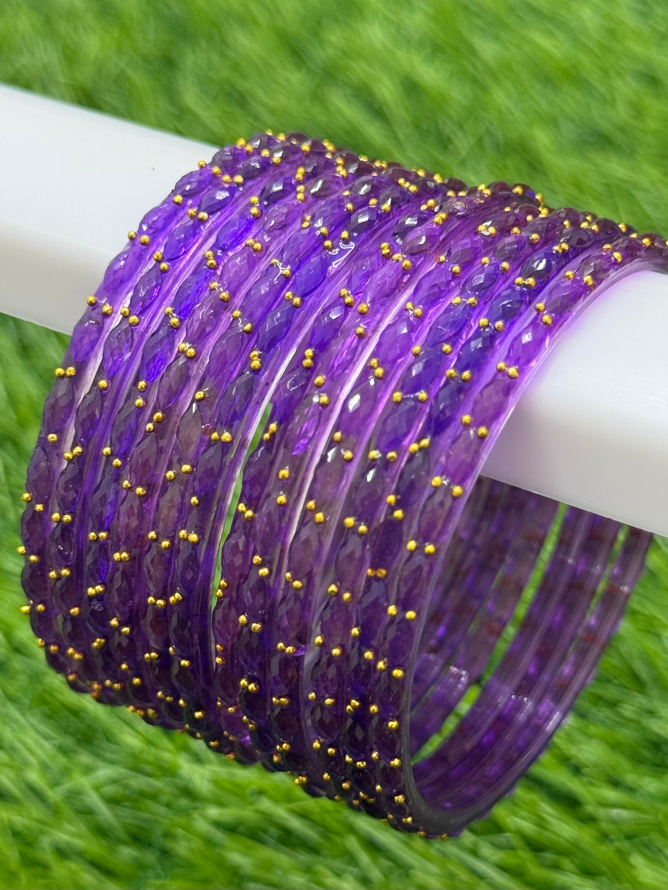 RAINDROP GLASS BANGLES PACK OF 12