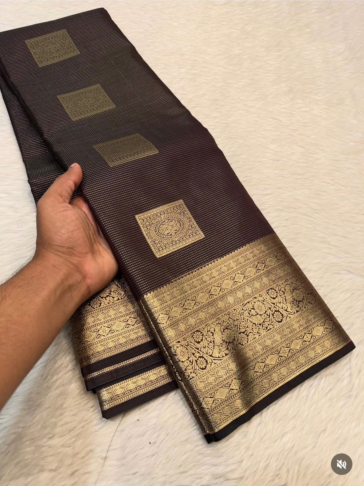 PREMIUM SEMI KANCHI SILK SAREE - BROWN