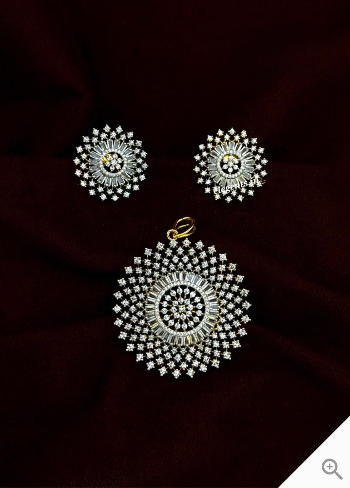DIAMOND LOOK PENDANT  SET WITHOUT CHAIN