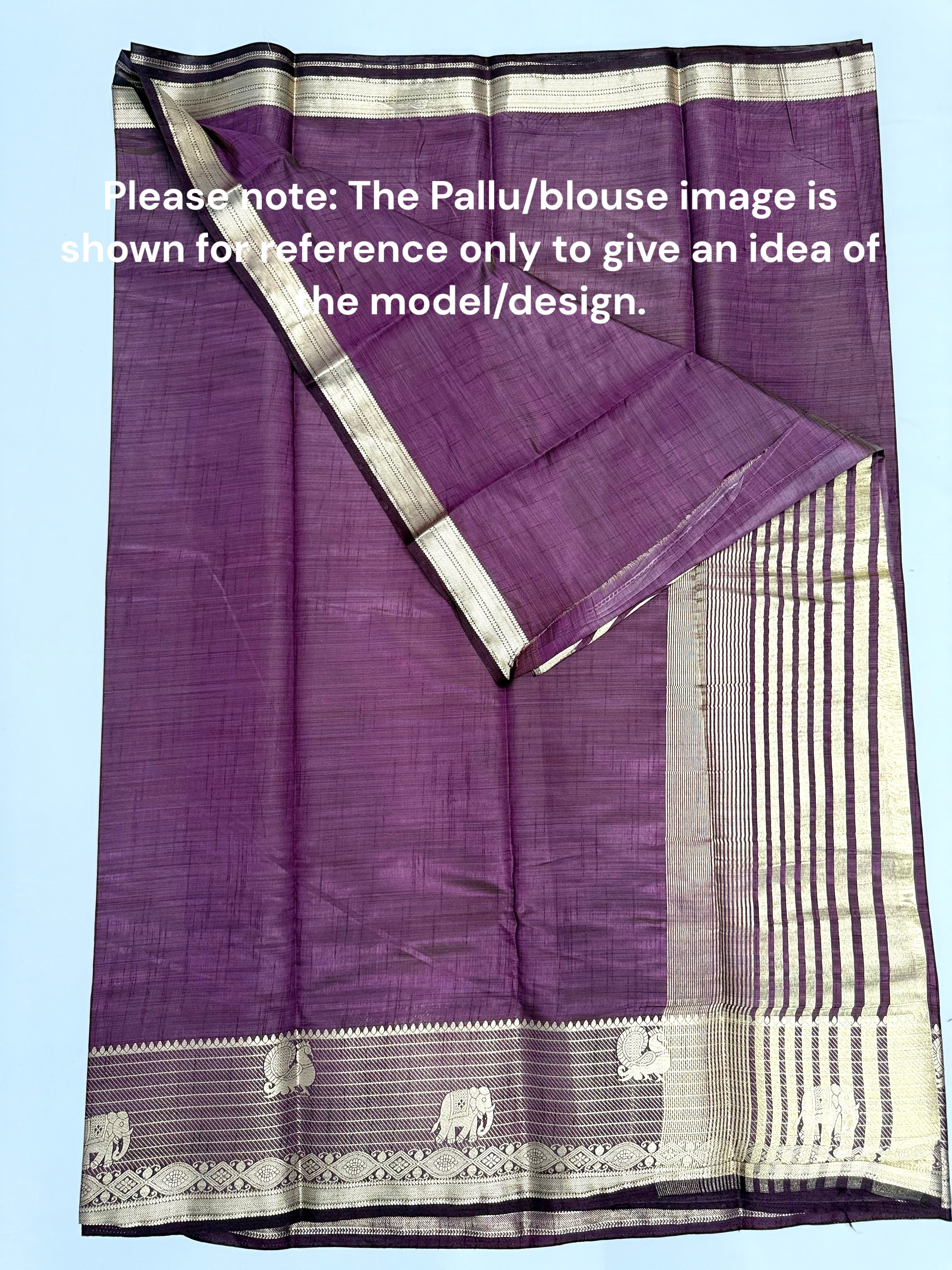 RAW SILK SAREE WITH BENTEX KALAMKARI BORDER - SANDAL