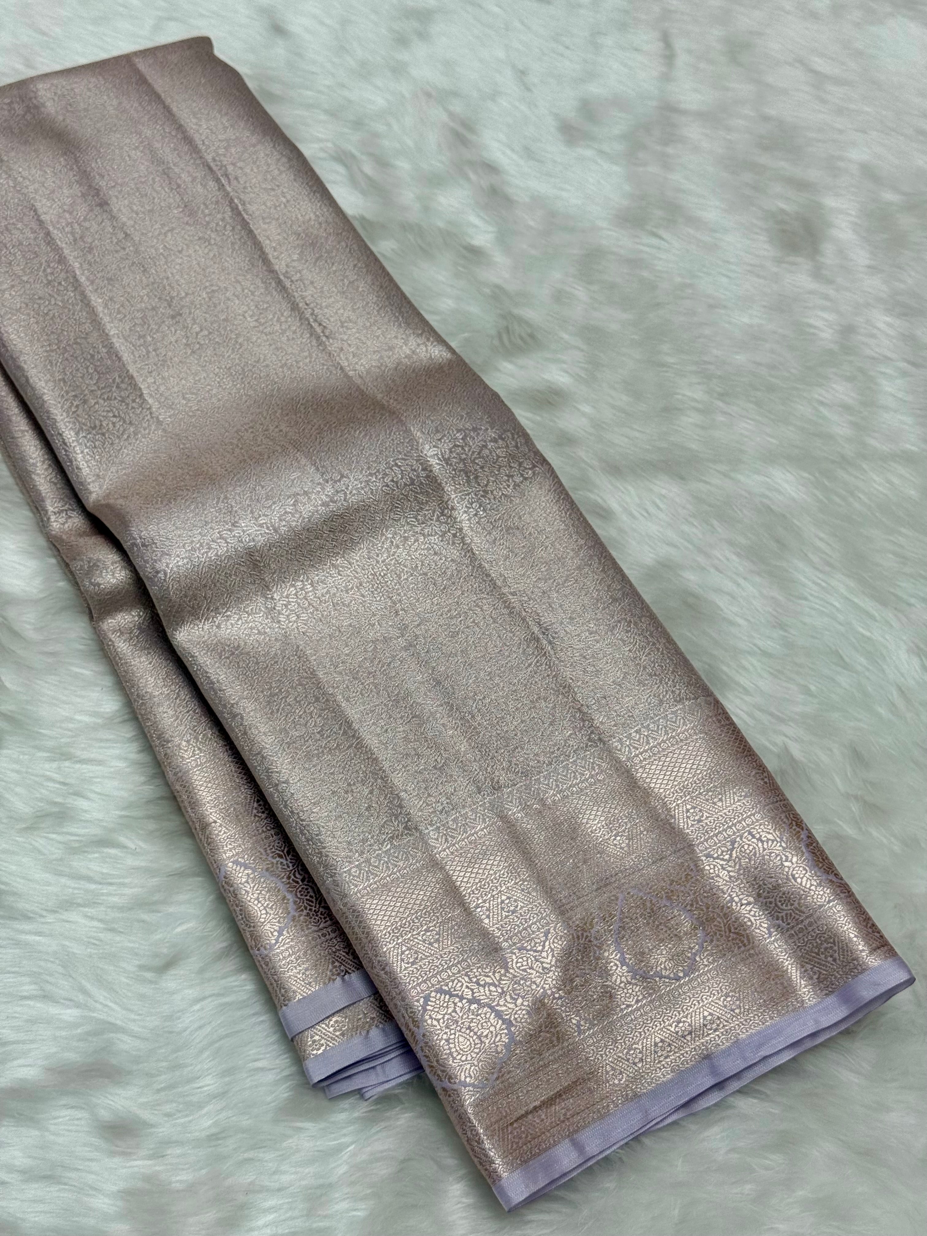 PREMIUM SEMI KANCHI TISSUE SILK SAREE - LILAC
