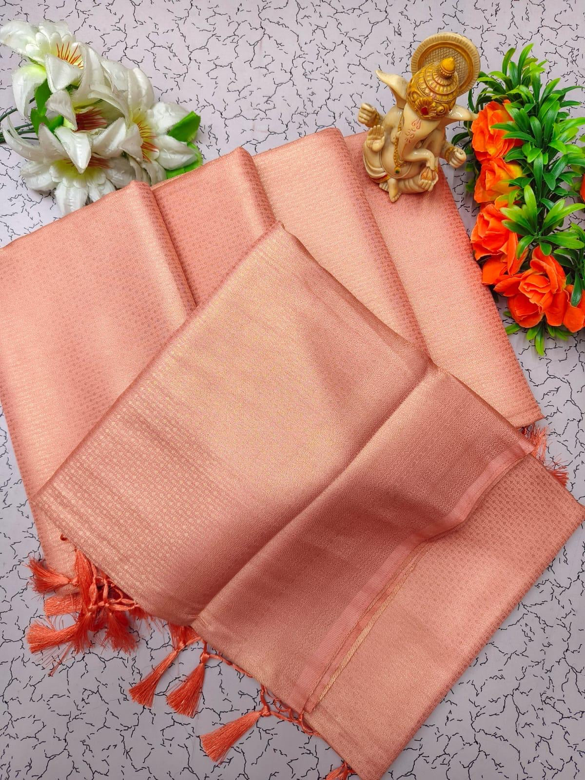 PREMIUM KUBERA PATTU SILK SAREE - ORANGE