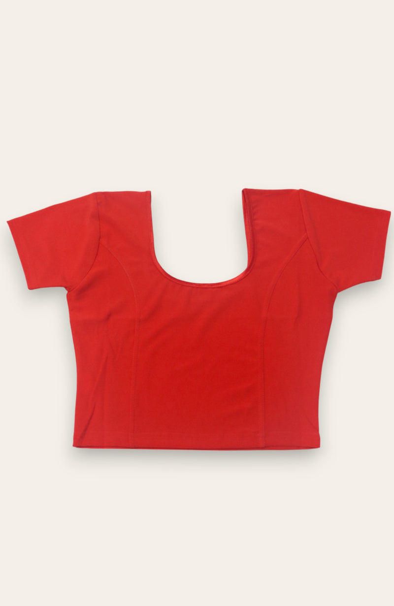 WOMEN'S PLAIN STRETCHABLE BLOUSE 34 TO 36 - RED