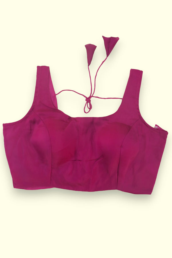 WOMEN'S SLEEVELESS READYMADE BLOUSE - PURPLE