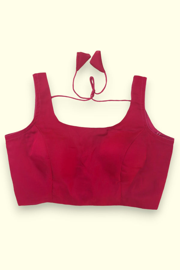 WOMEN'S SLEEVELESS READYMADE BLOUSE - DARK PINK