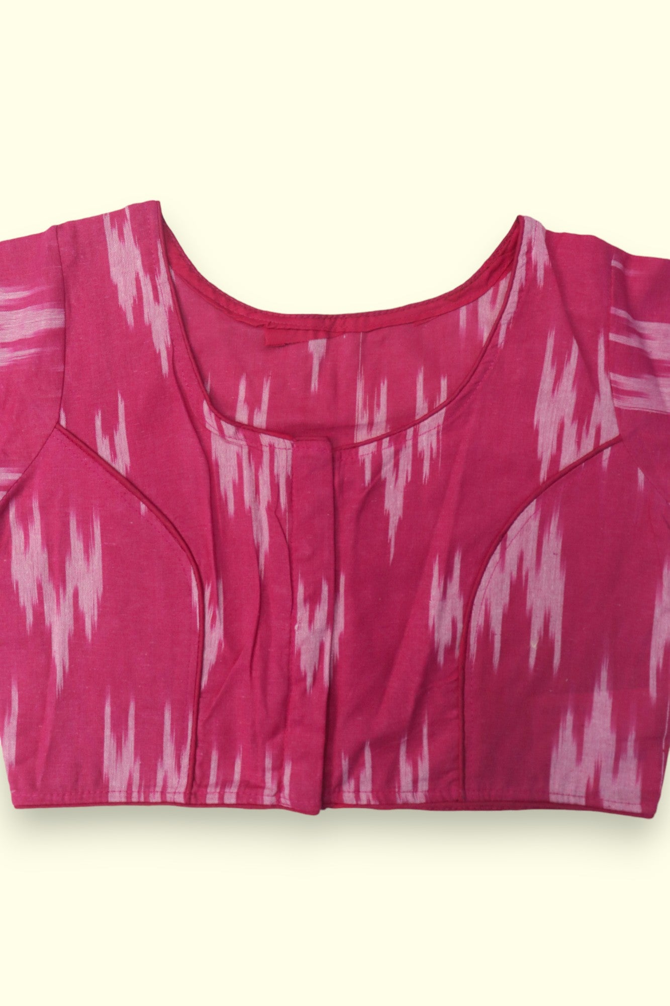 HIGH NECK COTTON SAREE BLOUSE - PINK