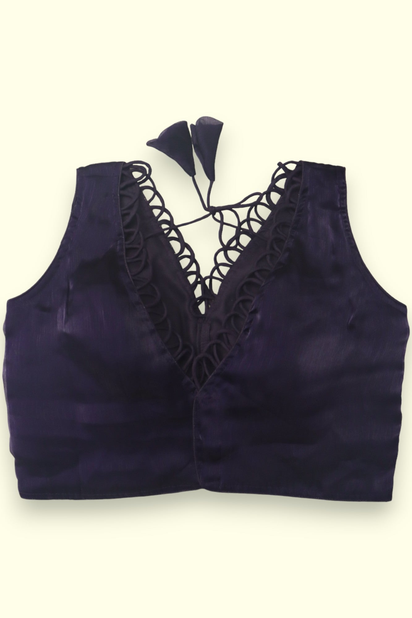 WOMEN'S SLEEVELESS FANCY READYMADE BLOUSE - VIOLET