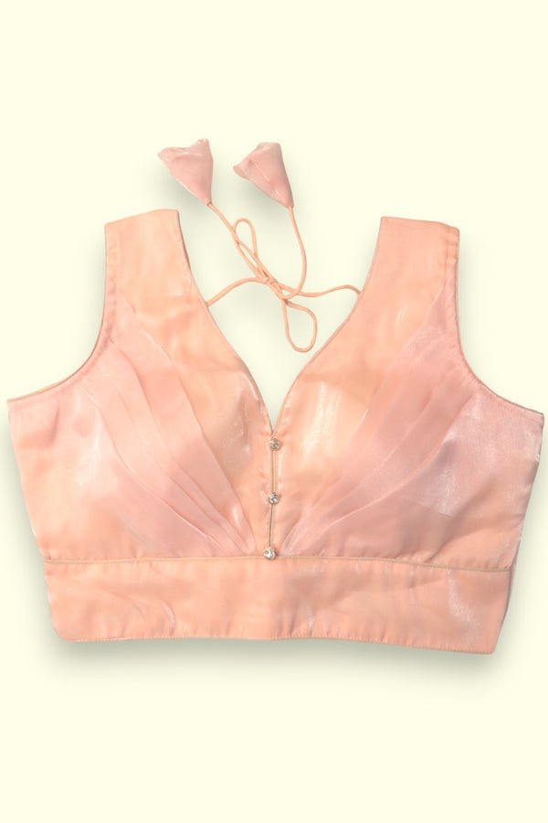 WOMEN'S SLEEVELESS FANCY READYMADE BLOUSE - PEACH