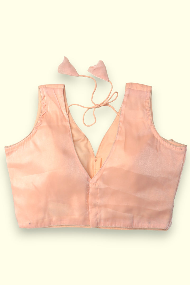 WOMEN'S SLEEVELESS FANCY READYMADE BLOUSE - PEACH