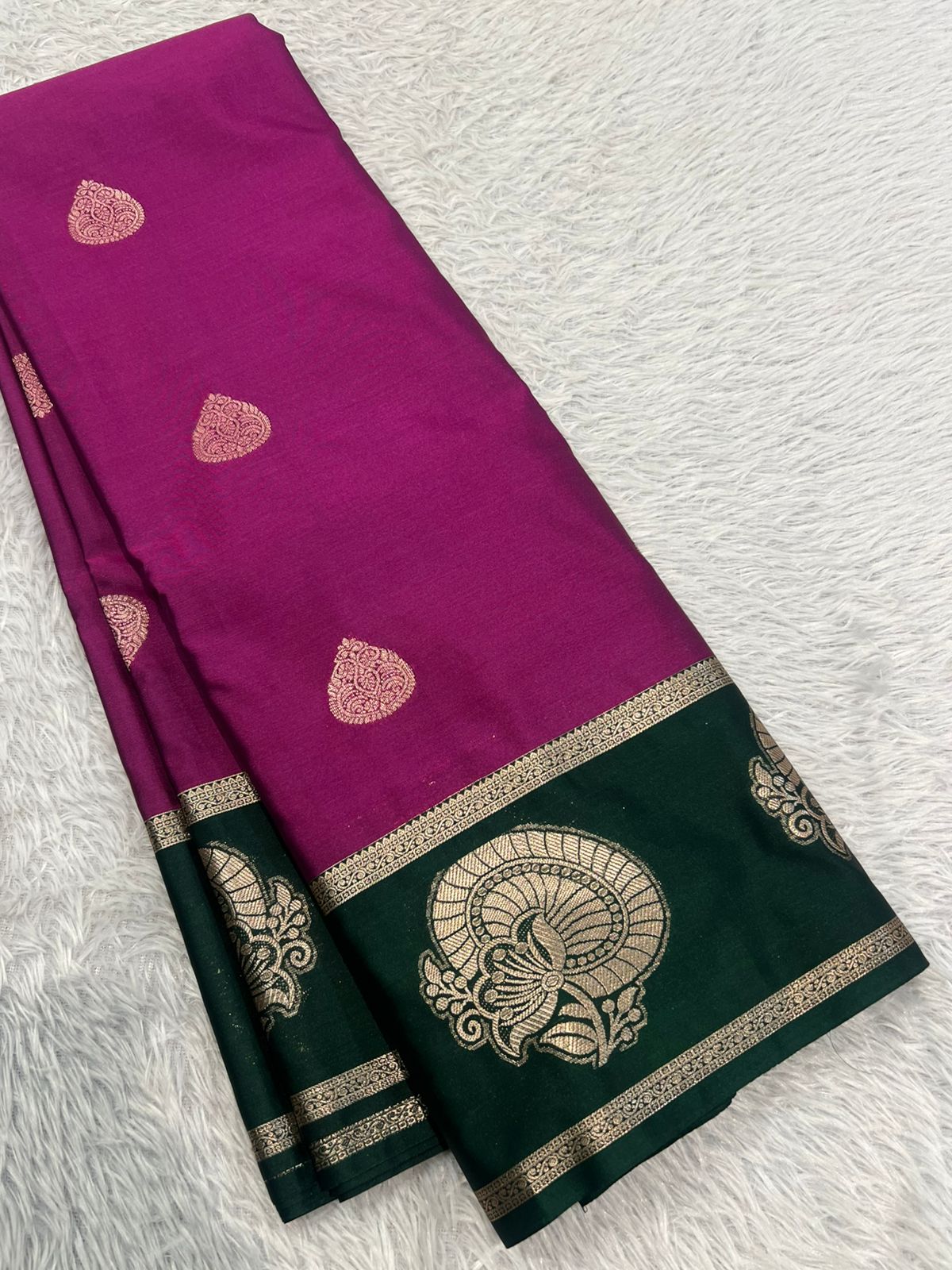 PREMIUM SEMI KANCHI SILK SAREE - VIOLET