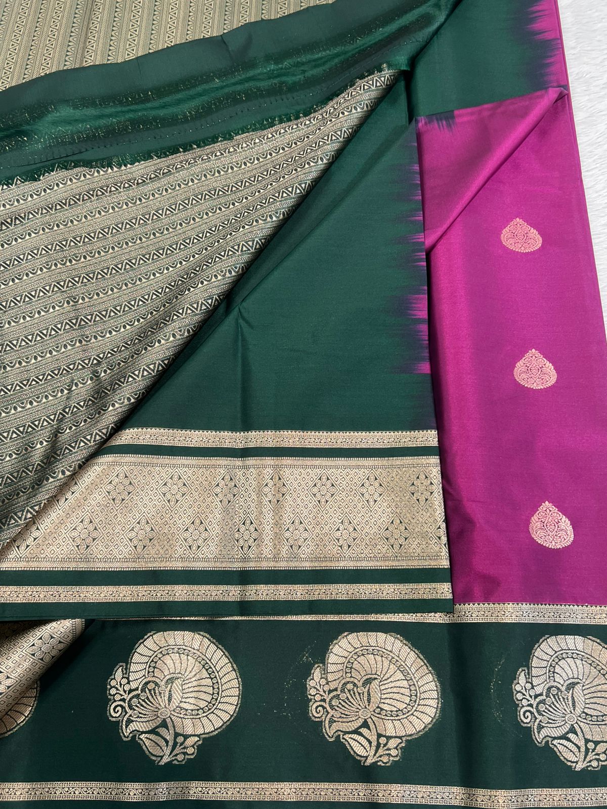 PREMIUM SEMI KANCHI SILK SAREE - VIOLET
