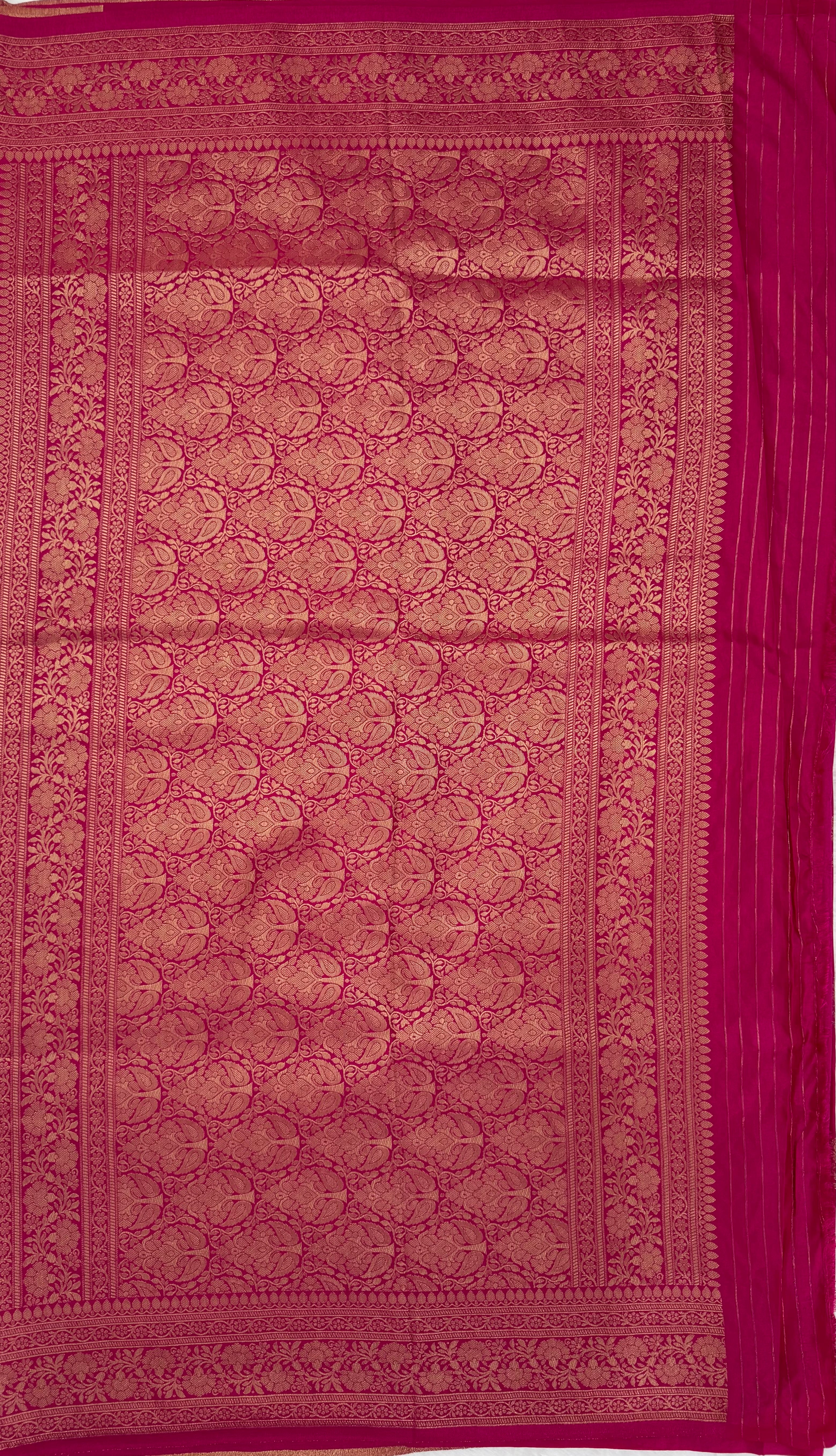 PREMIUM BANARASI MASHRU SILK SAREE - RANI PINK