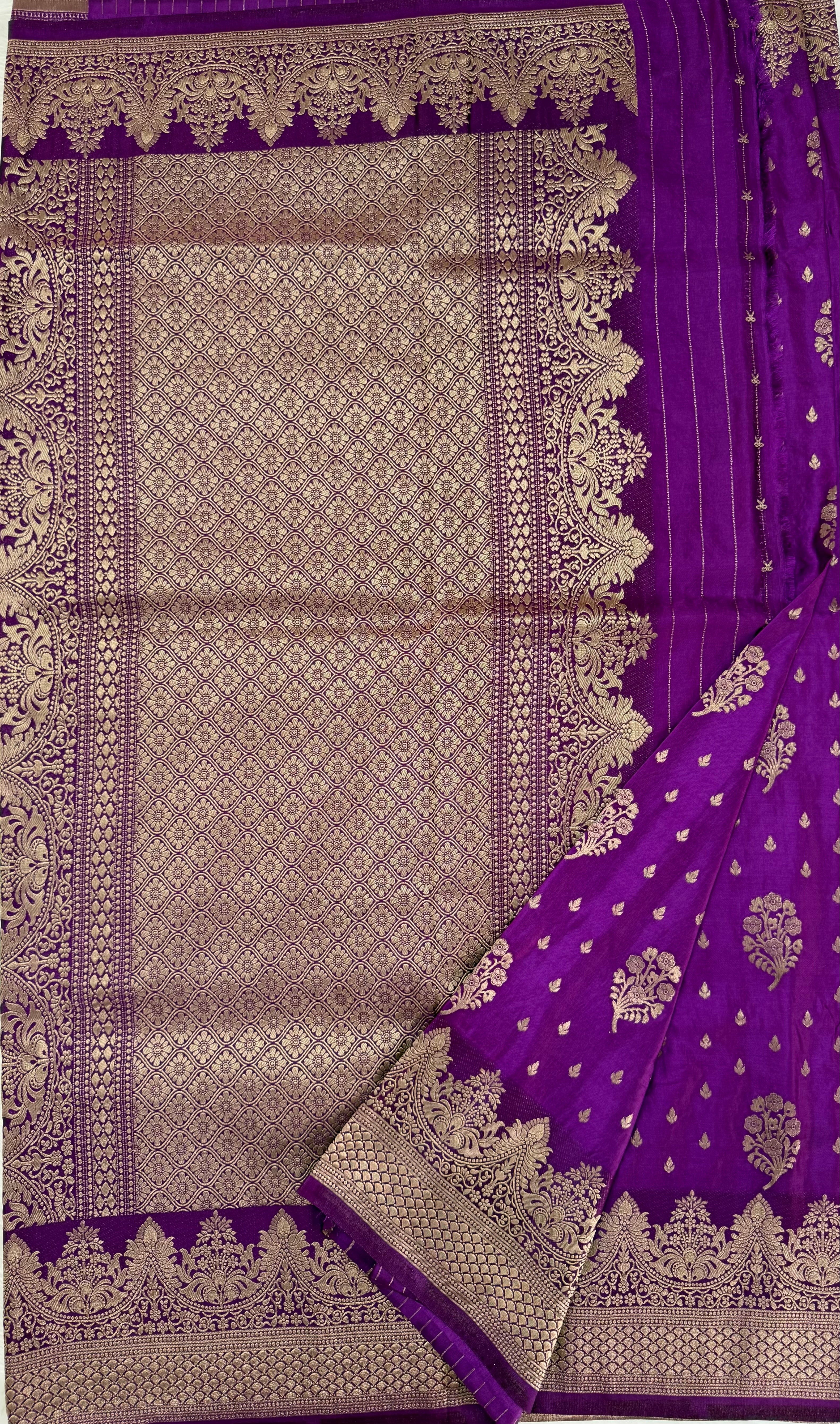 PREMIUM BANARASI MASHRU SILK SAREE - VIOLET