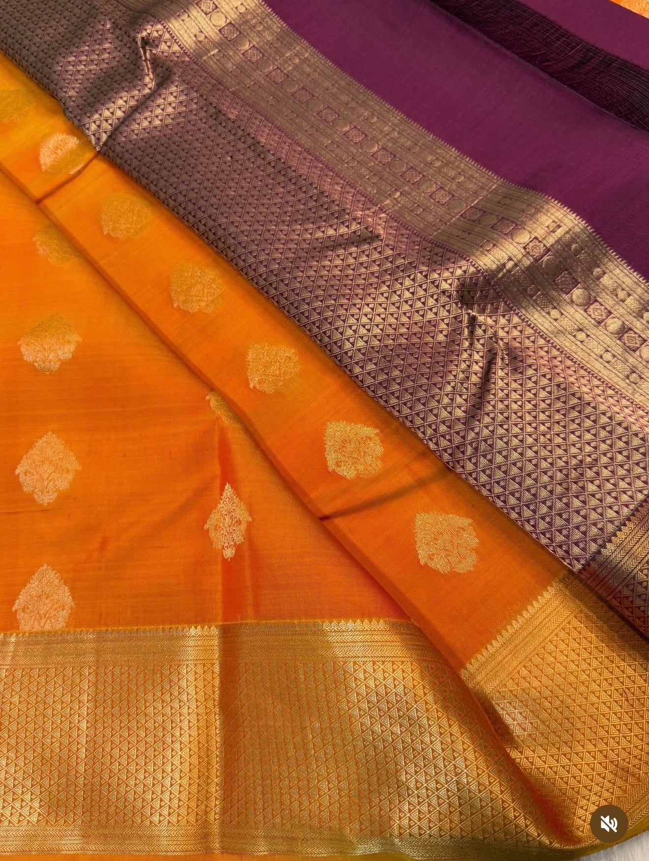 KANCHIPURAM PURE SILK SAREE | SILKMARK® CERTIFIED - FIRE YELLOW