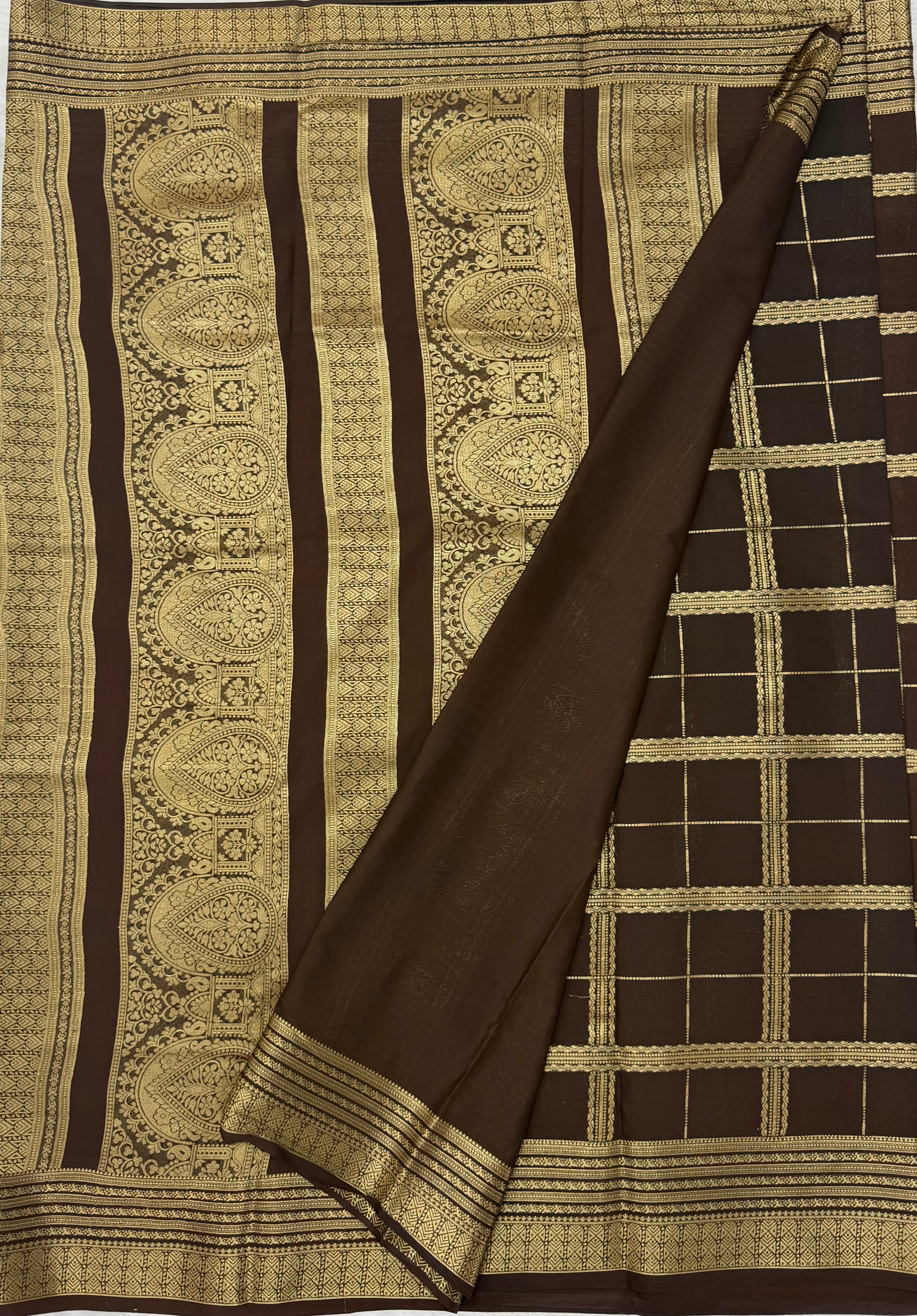 TRENDING MYSORE CREPE SILK SAREE - BROWN