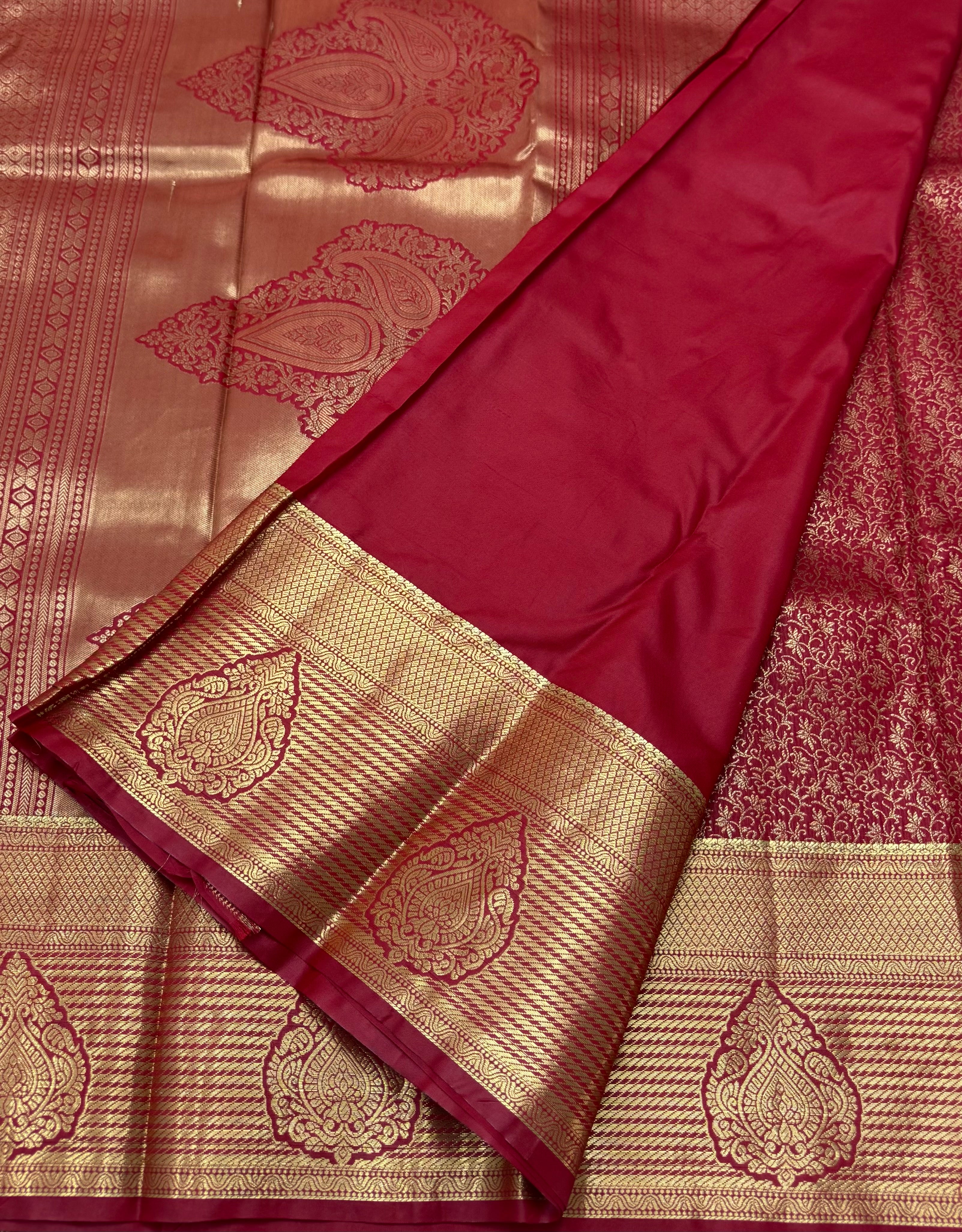 PREMIUM SEMI KANCHI SILK SAREE - RED