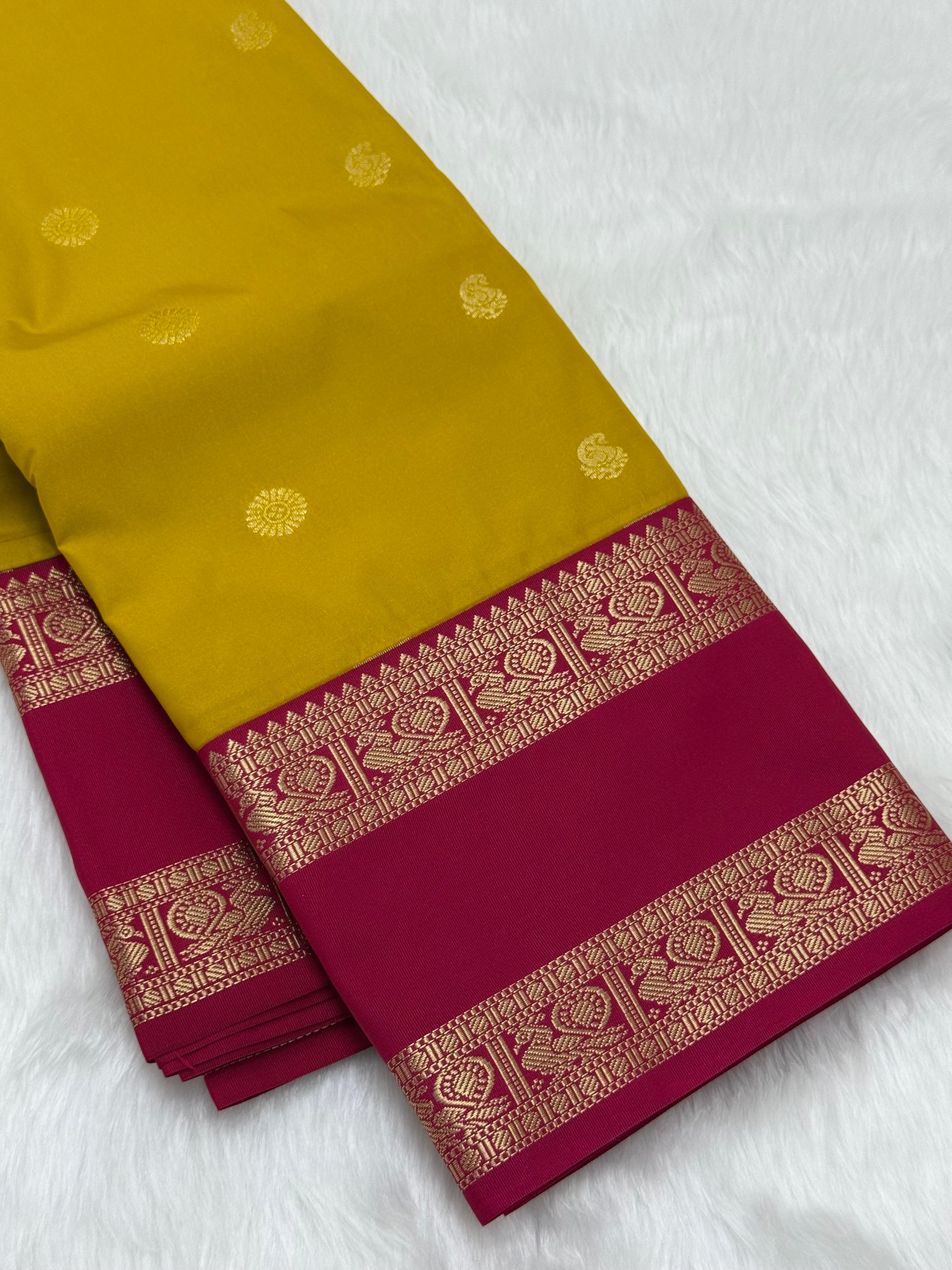 PREMIUM SEMI KANCHI SILK SAREE - AMBER