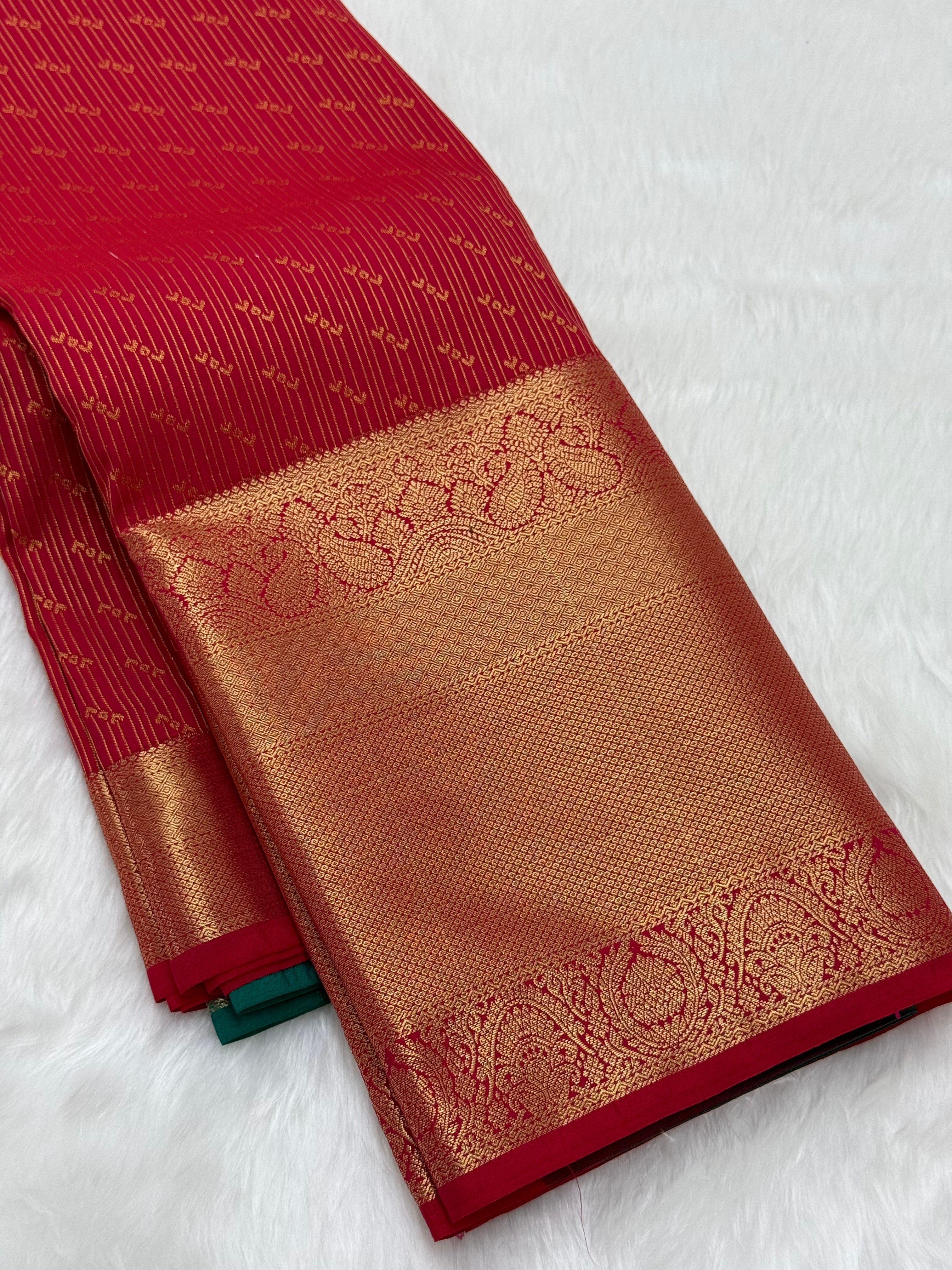 PREMIUM SEMI KANCHI SILK SAREE - RED