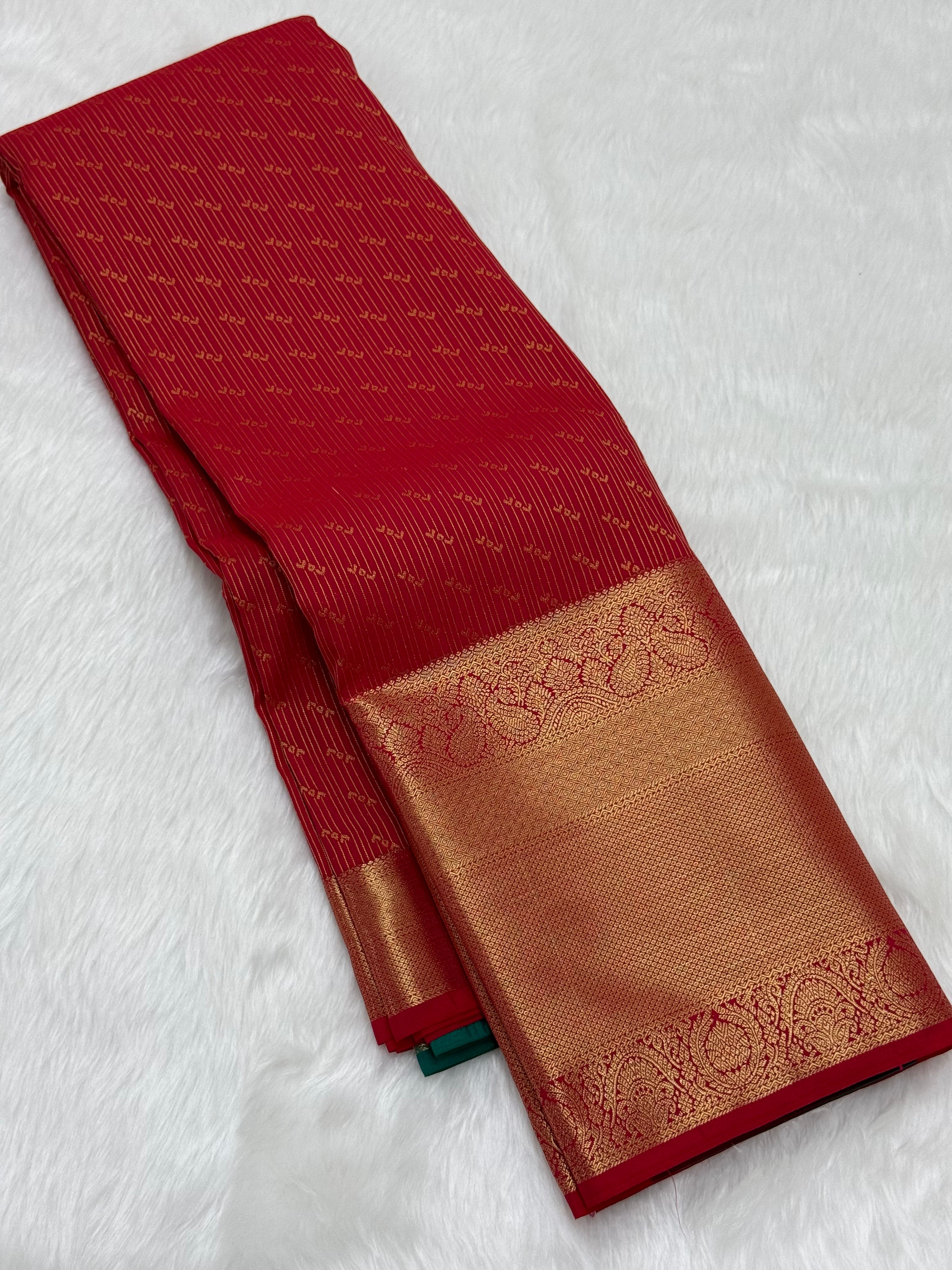PREMIUM SEMI KANCHI SILK SAREE - RED