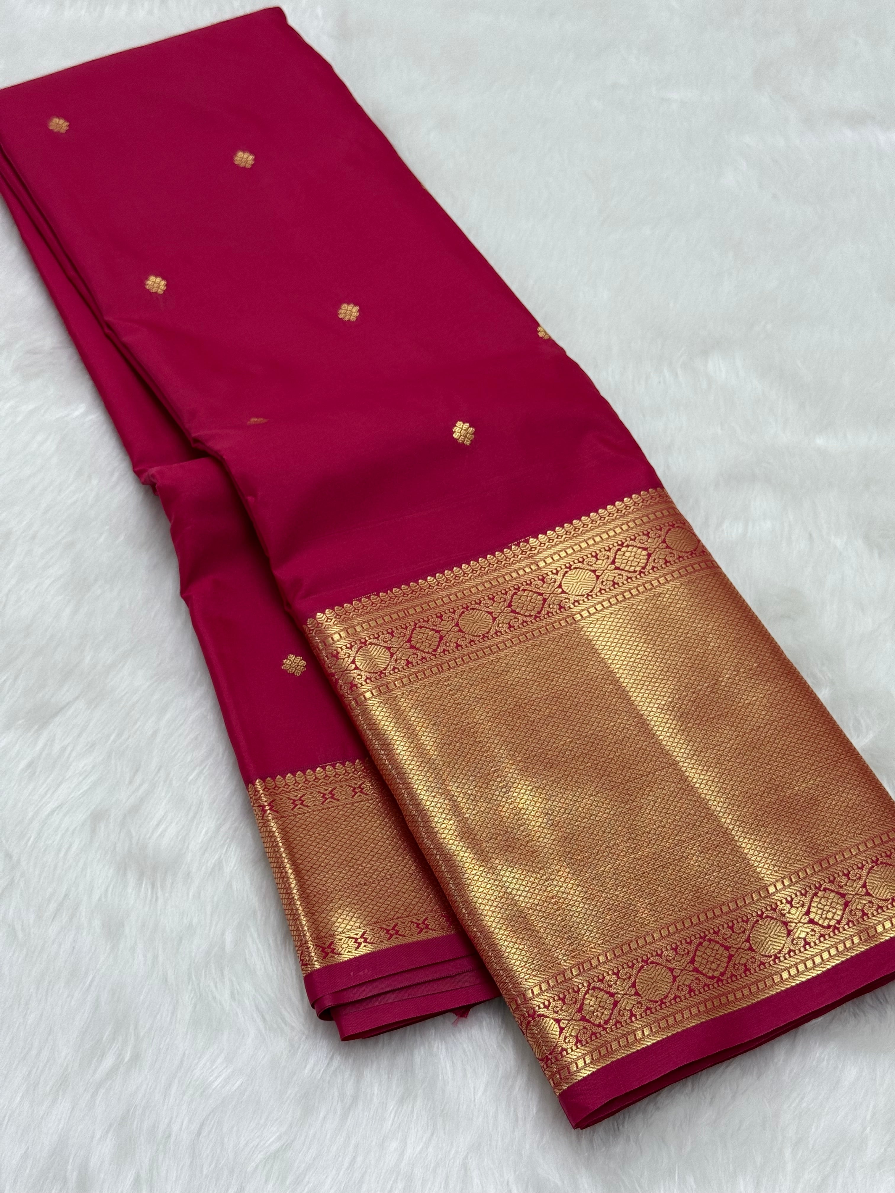 PREMIUM SEMI KANCHI SILK SAREE - MAGENTA