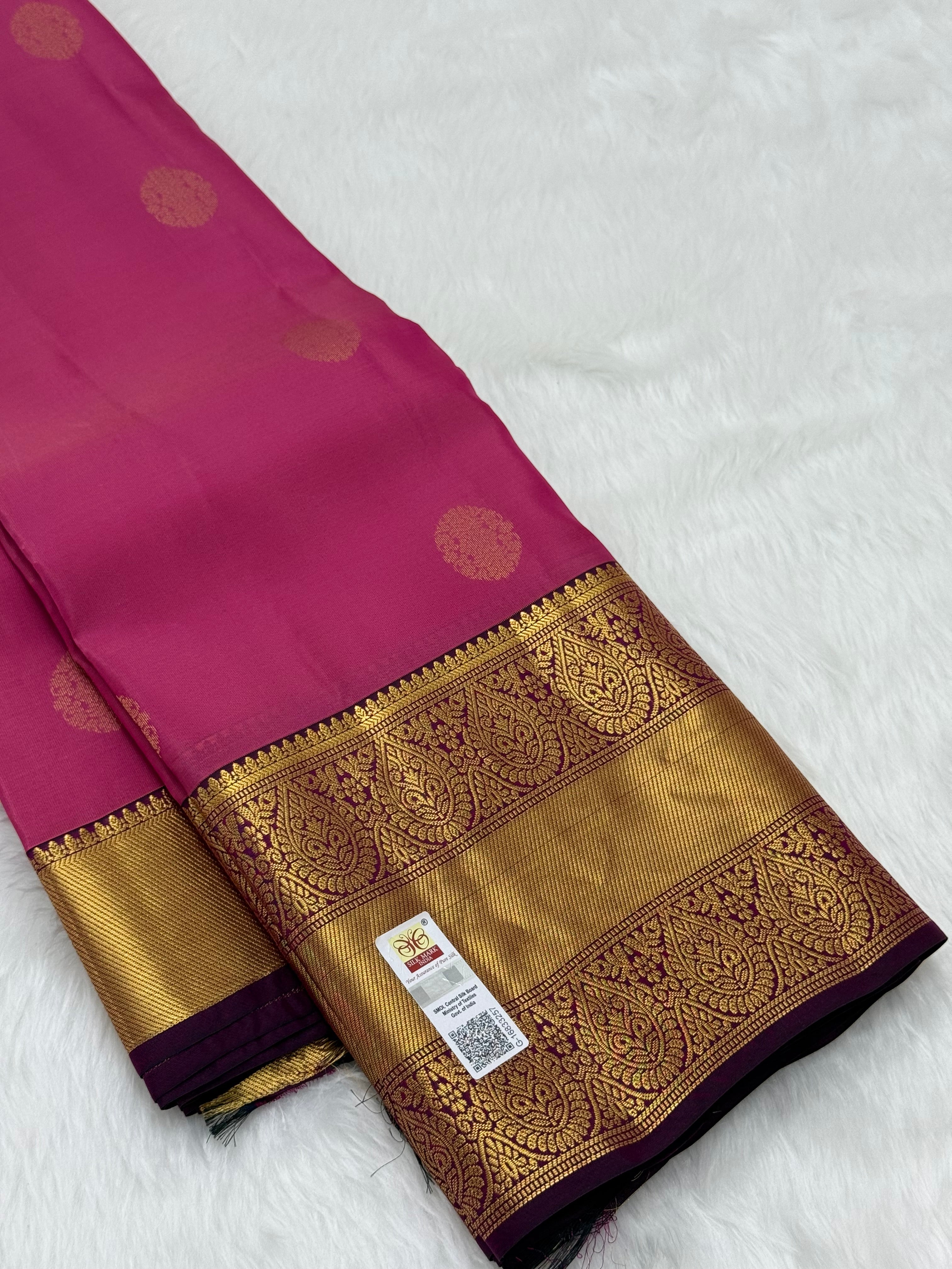KANCHIPURAM PURE SILK SAREE | SILKMARK® CERTIFIED - FUCHSIA