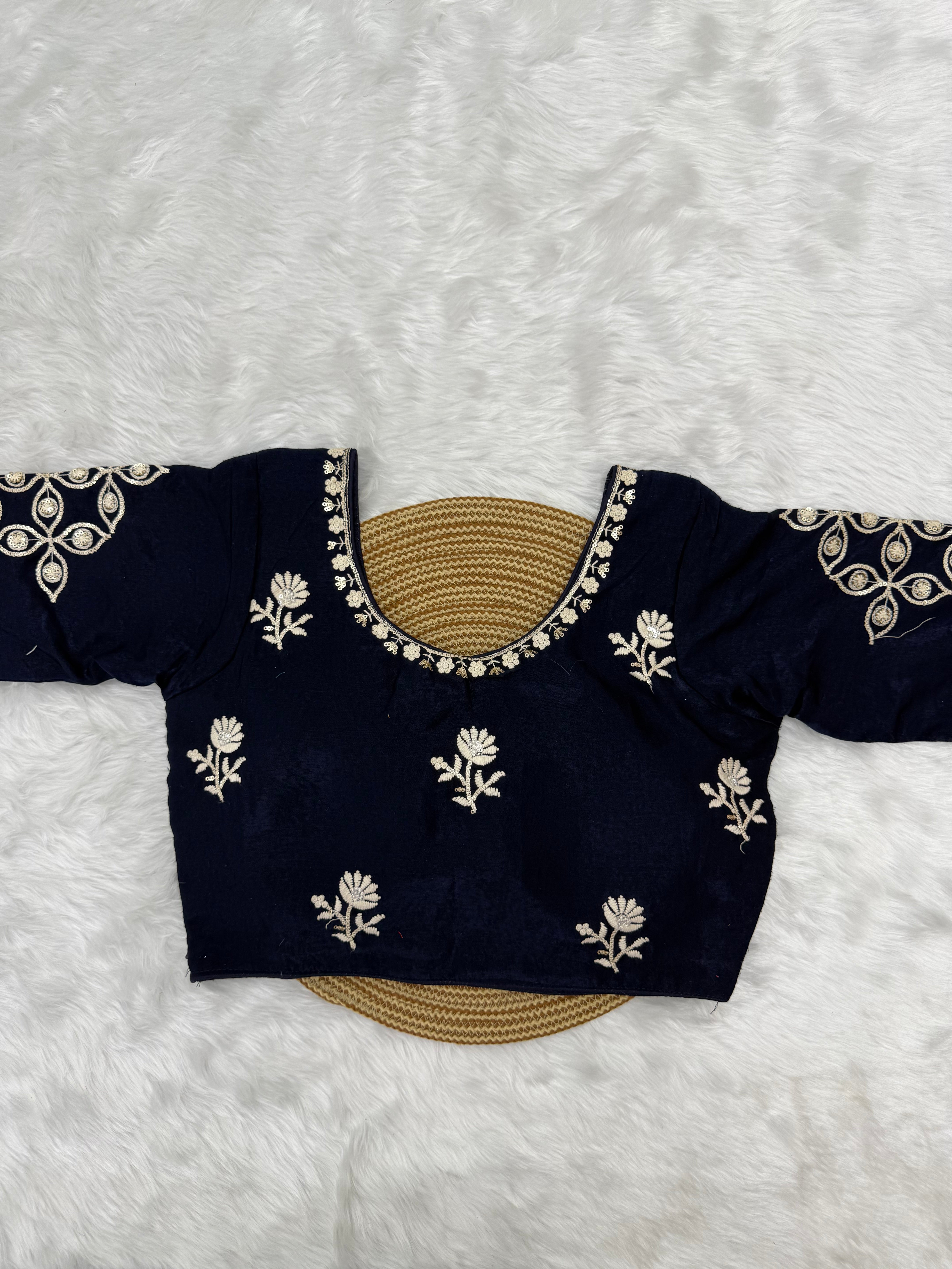 DESIGNER EMBROIDERED READY TO WEAR BLOUSE - PURPLE